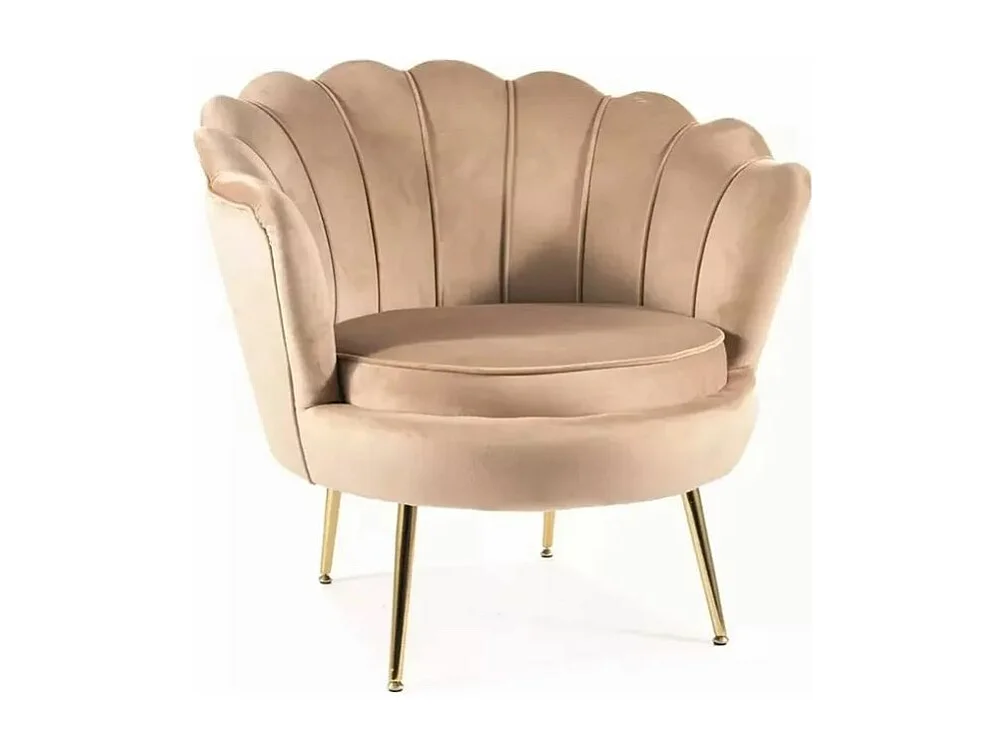 Fotel tapicerowany CAMELLIA 1 VELVET beżowy 3989447 - obrazek 1