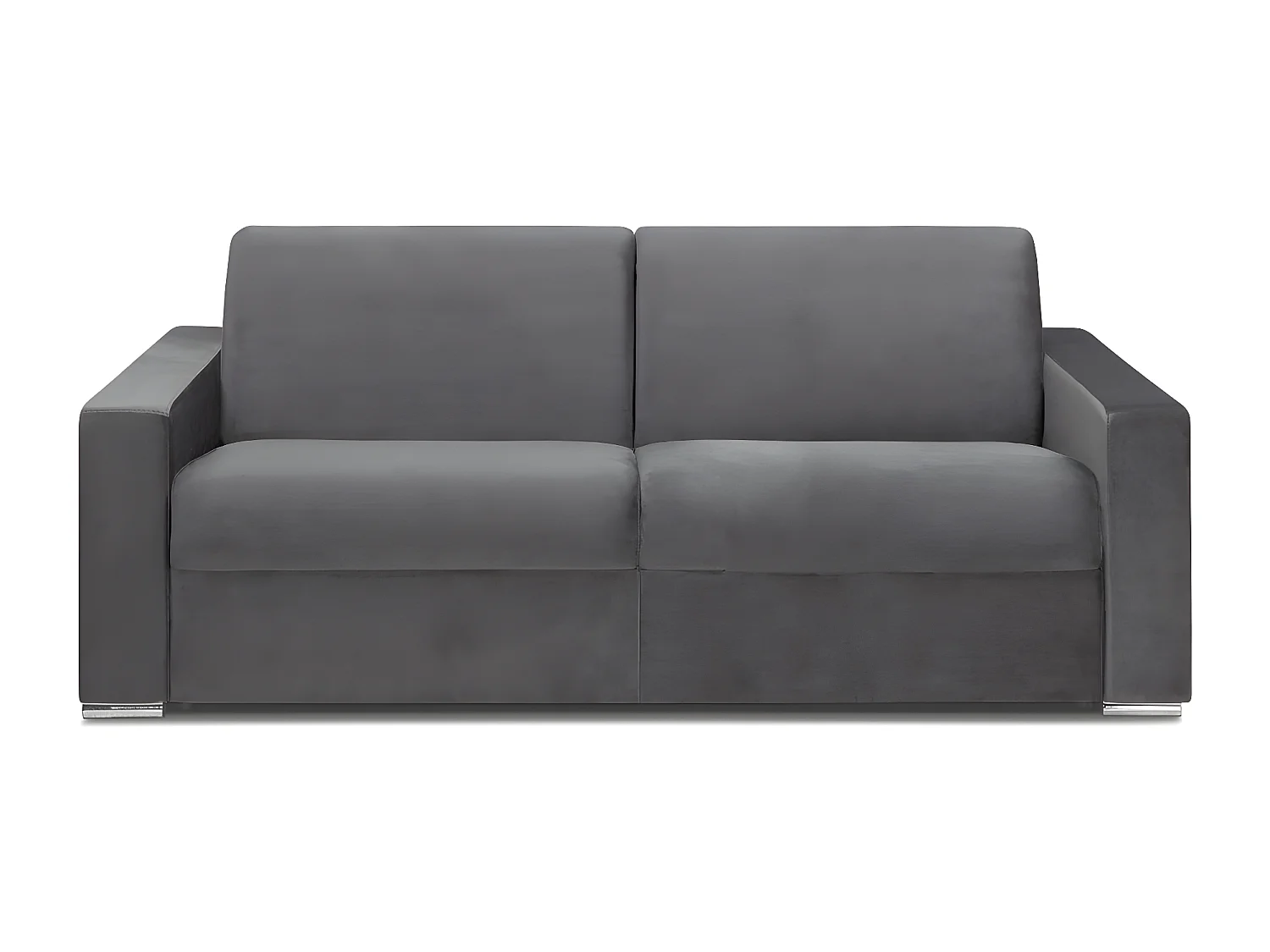 Kanapa 4-osobowa rozkładana z weluru CALITO - Kolor antracytowy - Łóżko 160 cm - Materac 22 cm 137797 - obrazek 1