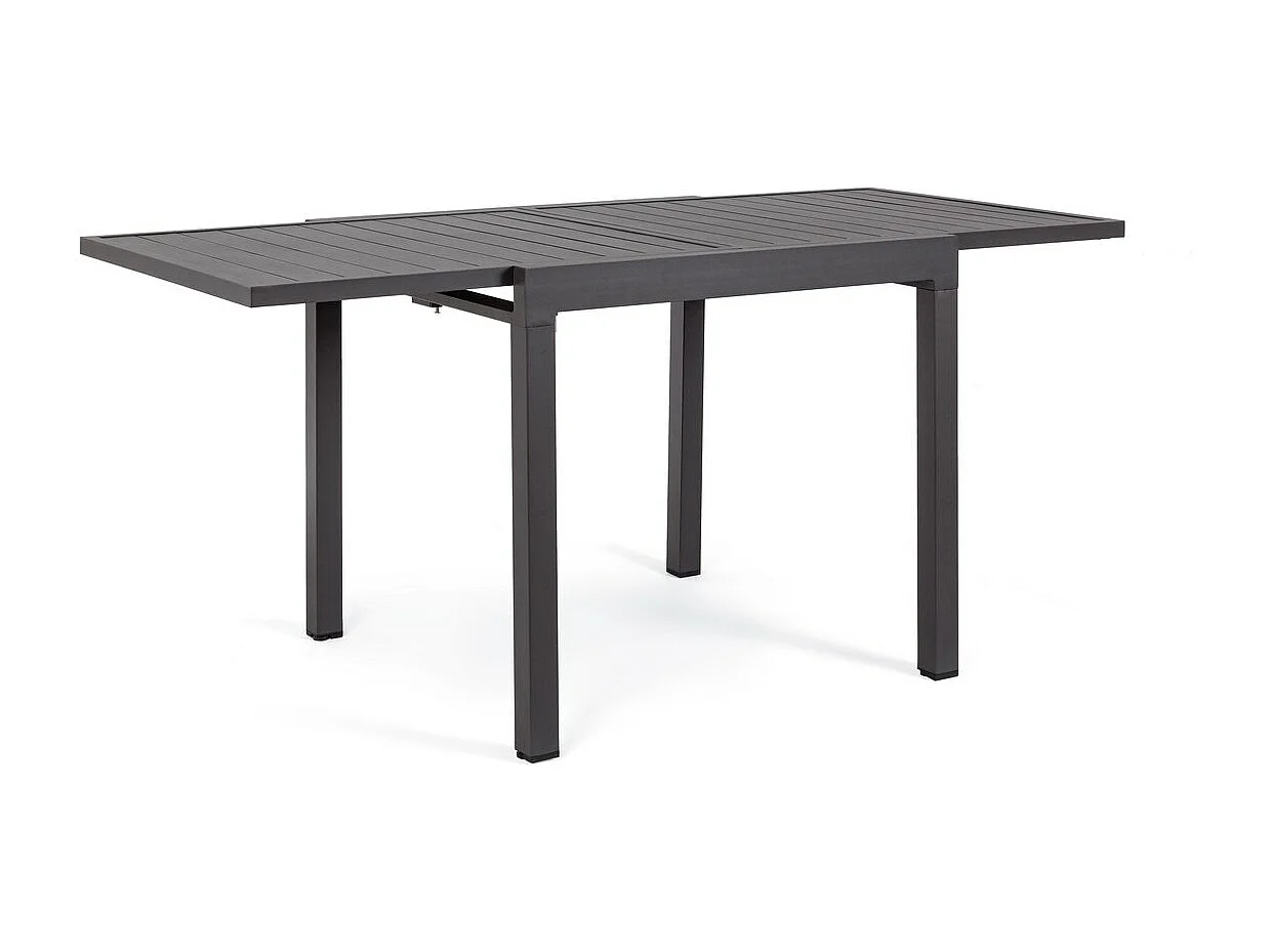 Antracytowy aluminiowy stół rozkładany 83×80 cm – 166×80 cm – PELAGIUS 4056668