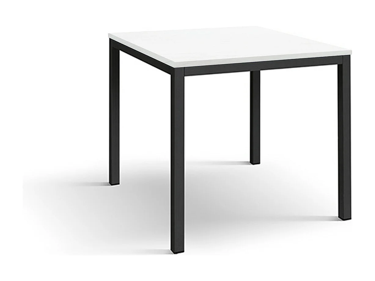 Biały drewniany stół, antracytowa metalowa rama 80×80 – RAVENNA 4056778