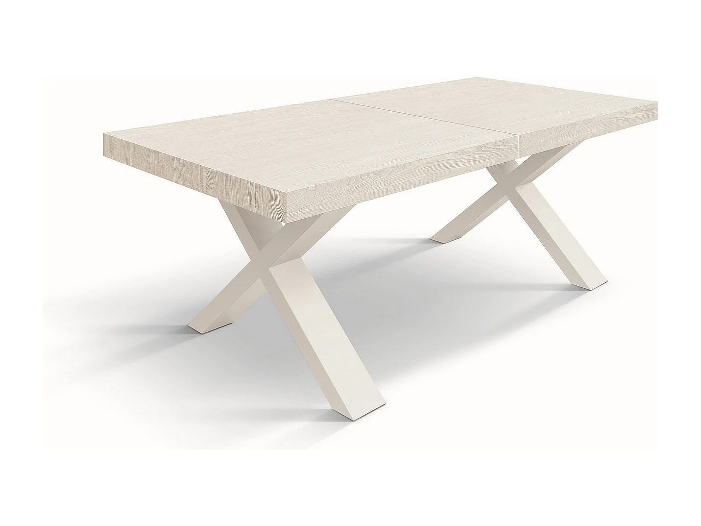 Biały stół z drewna jesionowego, białe nogi, 160x90-240x90cm przedłużenie - AMALFI 4056802 - obrazek 1