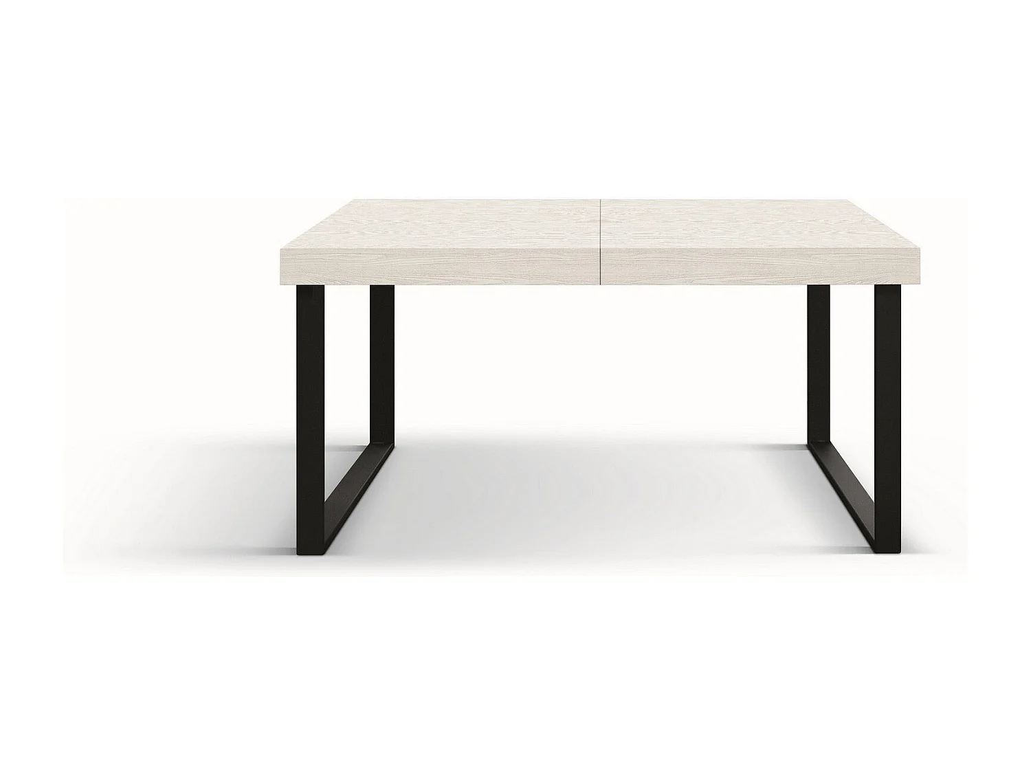Biały stół z drewna jesionowego, antracytowa podstawa, 140×90-220×90 cm wydłużenia – CINQUALE 4056811