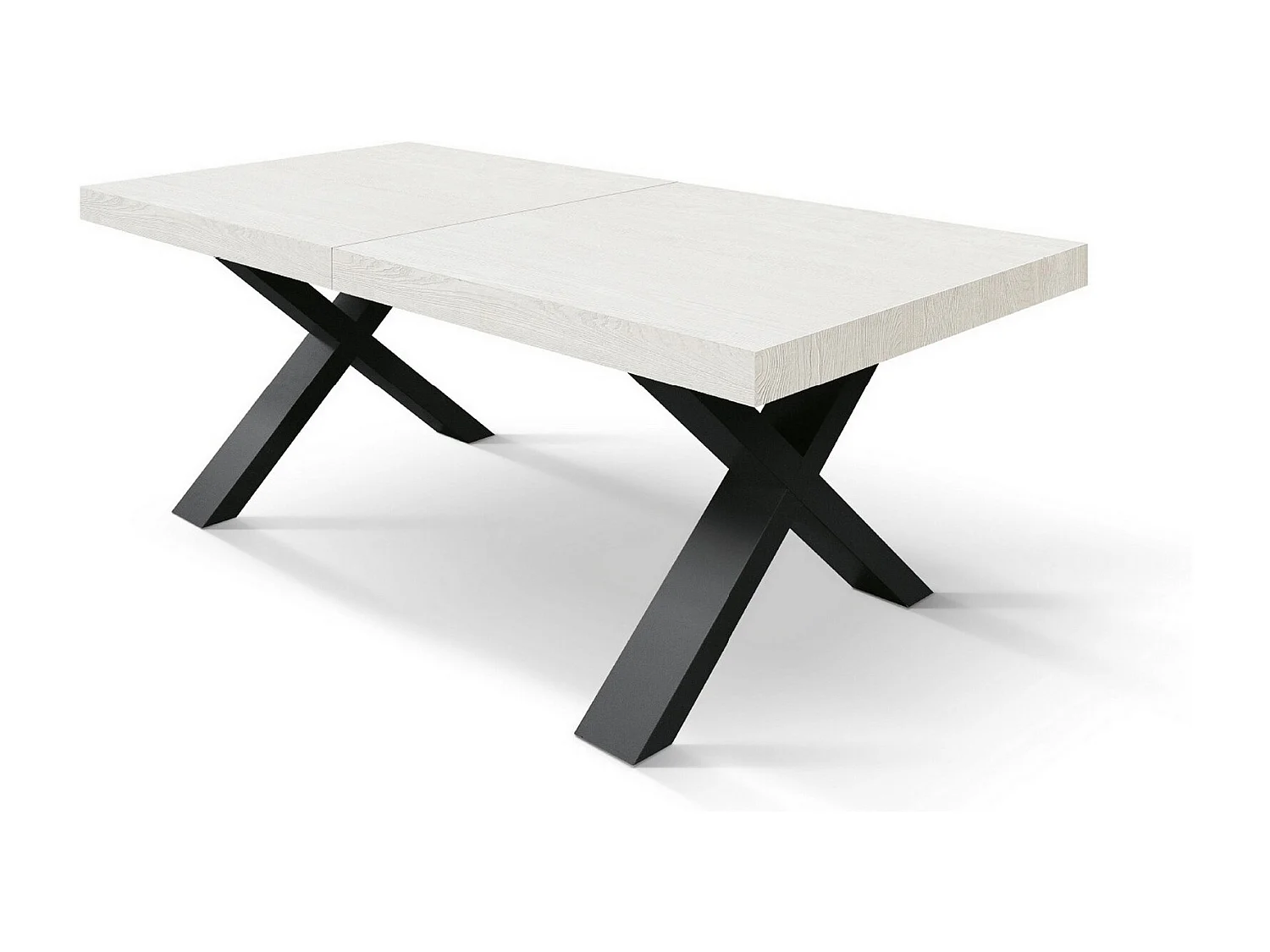 Biały stół z drewna jesionowego, białe nogi, wym.180x90-260x90cm - AMALFI 4056843 - obrazek 1