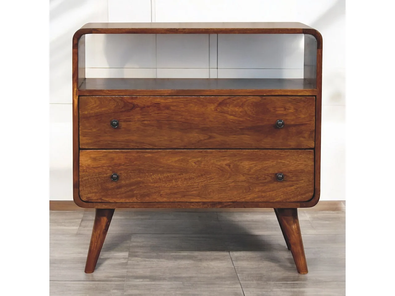Artisan Furniture Zakrzywiona konsola Nordic Charm z litego drewna 4075362 - obrazek 1
