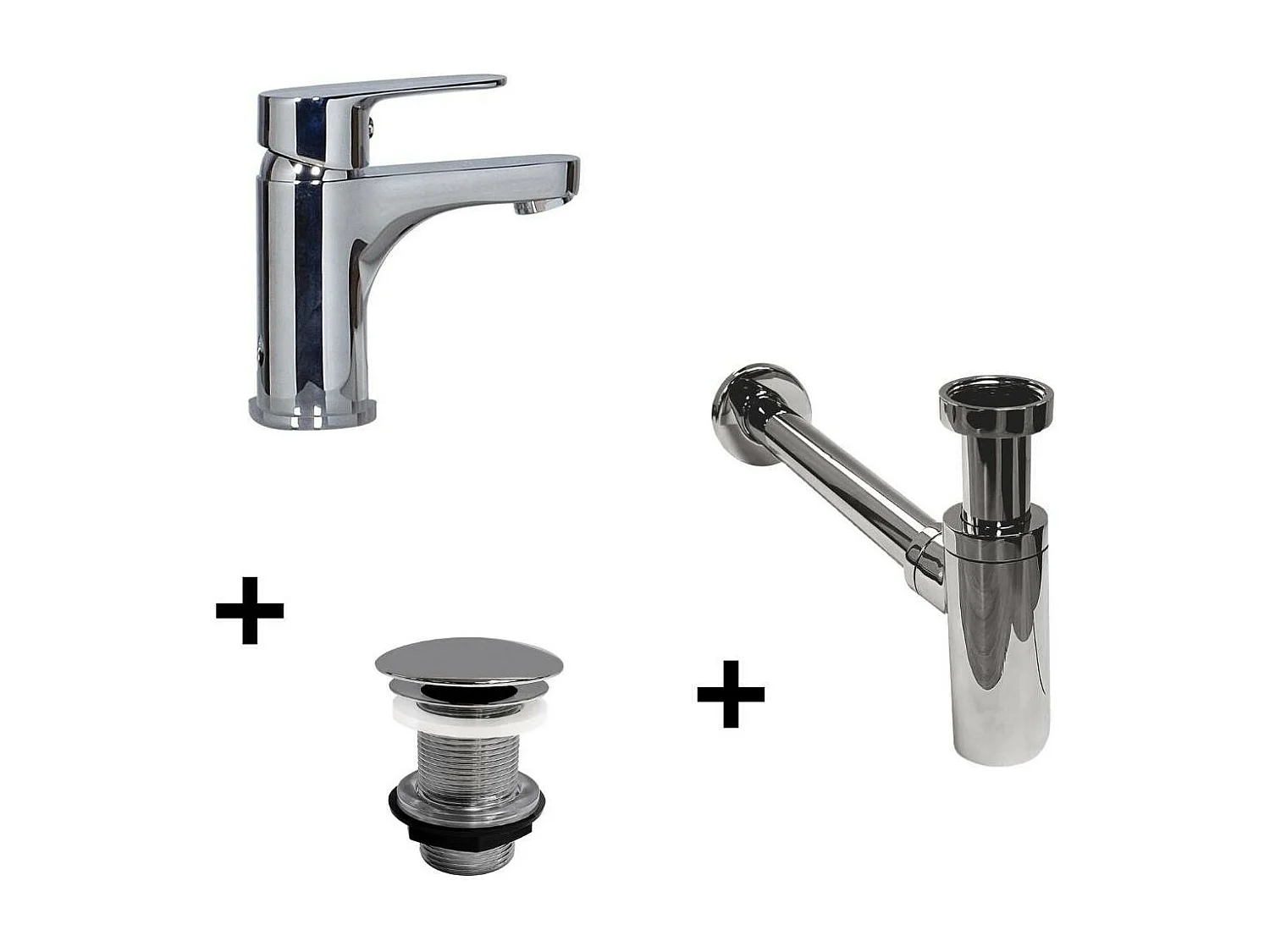 Bateria TAP z niską wylewką + odpływ LIV + syfon SIMON 4079143