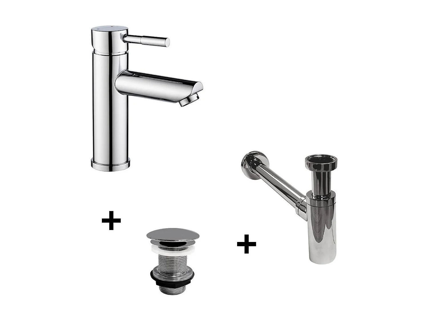 Bateria TAP z niską wylewką + odpływ LIV + syfon SIMON 4079145