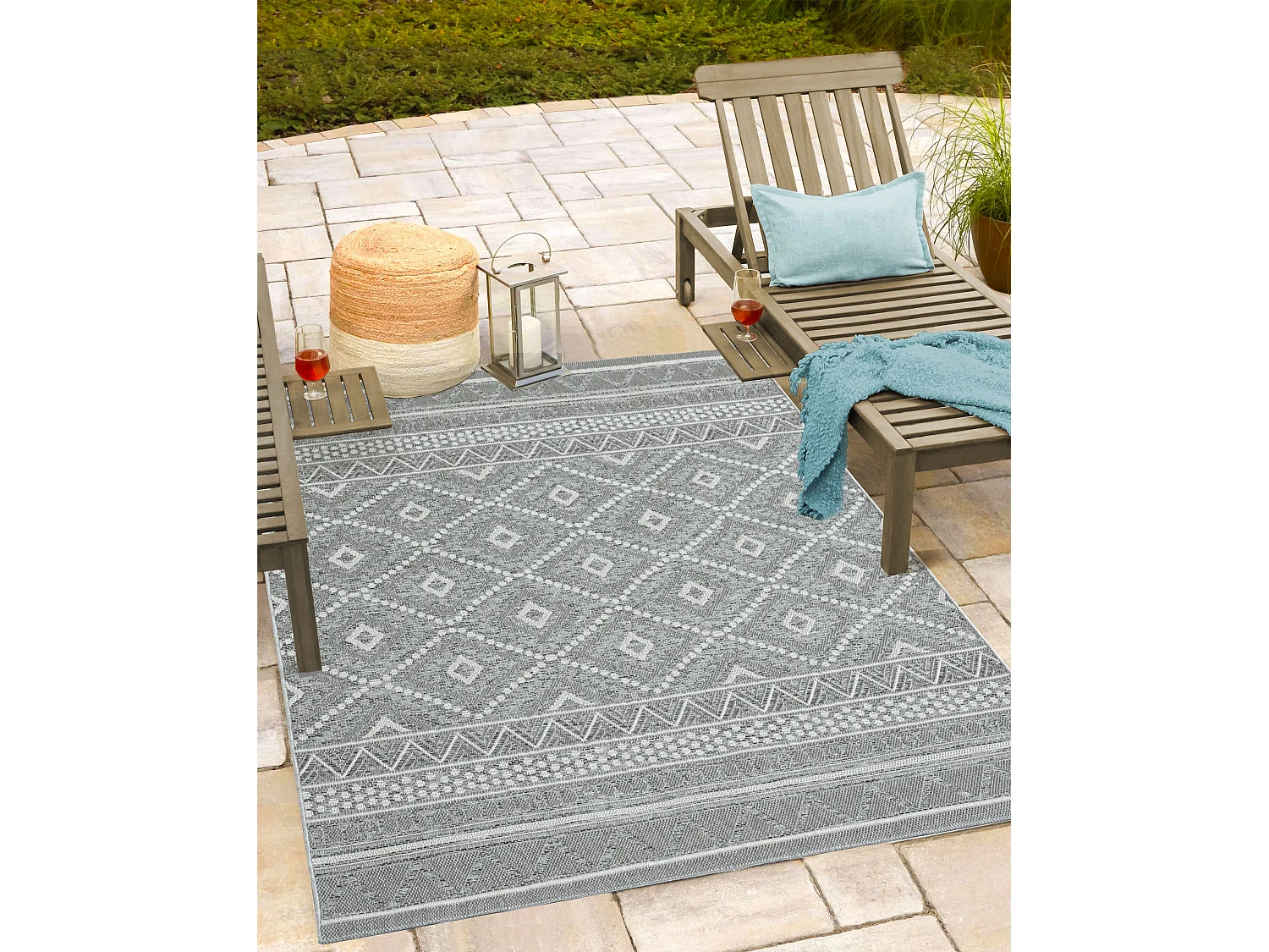 Dywan Zewnętrzny Wnętrze nowoczesny design – Szary – 80 x 150 cm – CALGARY 4081086