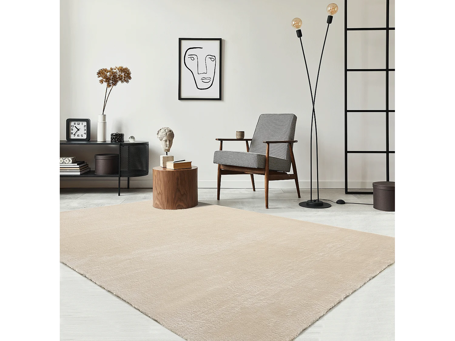Dywan krótkim włosiem zmywalny antypoślizgowy – Beige – 60 x 110 cm – RELAX 4081161