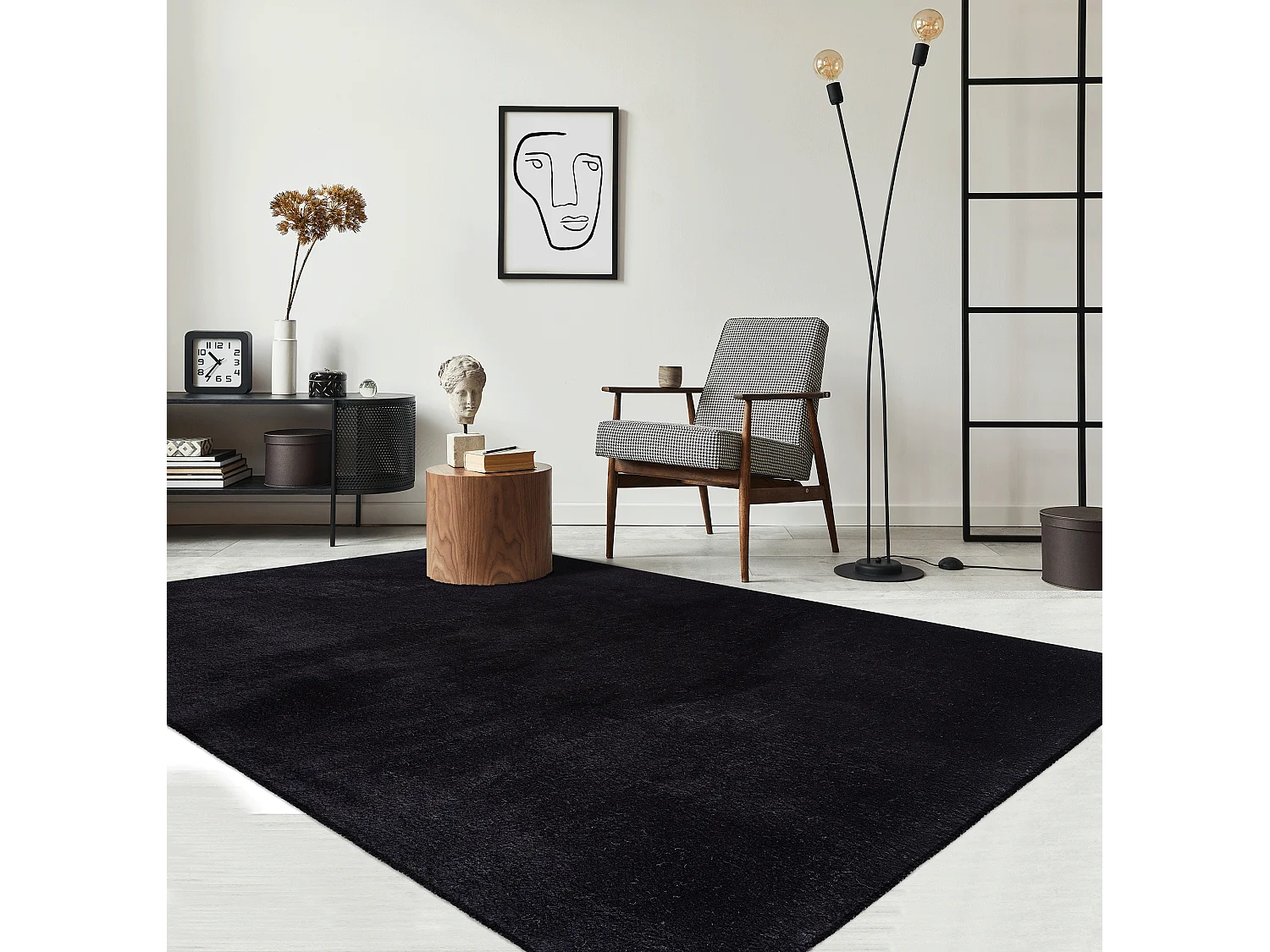 Dywan krótkim włosiem zmywalny antypoślizgowy – Czarny – 160 x 220 cm – RELAX 4081171