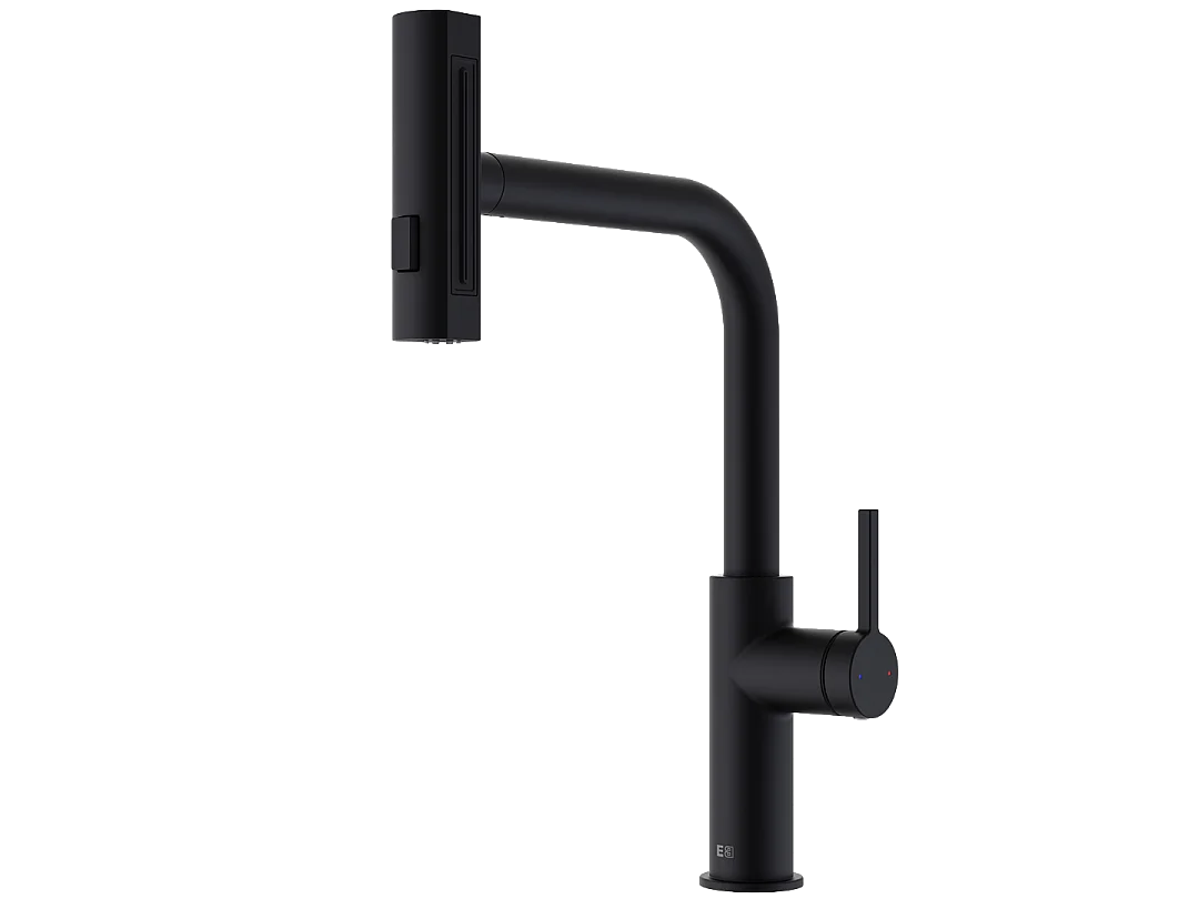 Esseswitch bateria zlewozmywakowa z wyciąganą wylewką matowa czerń - Essebagno 3896053 - obrazek 1