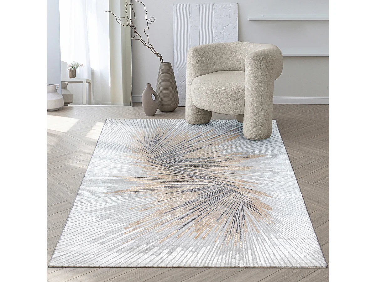 Dywan Mila Błyszczący Abstrakcyjny Design, Szary, 200 x 290 cm 4144295 - obrazek 1