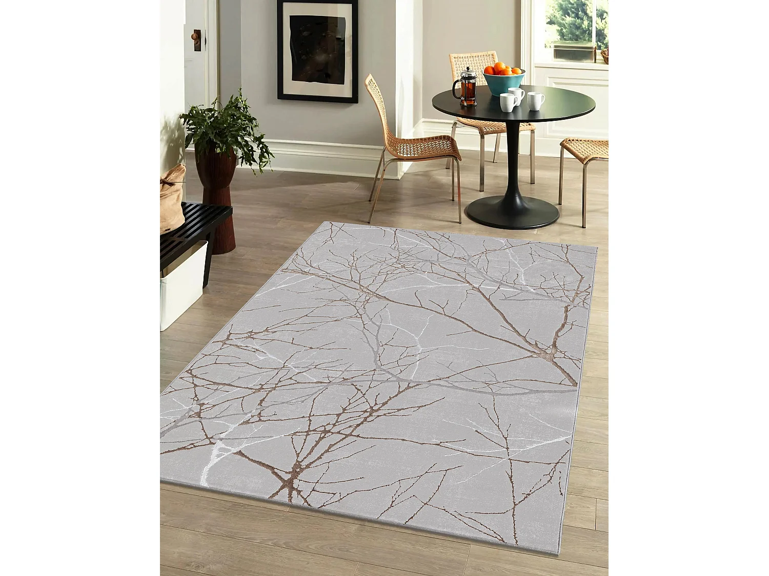 Dywan Mila Błyszczący Naturalny, Szary, 140 x 200 cm 4144320 - obrazek 1