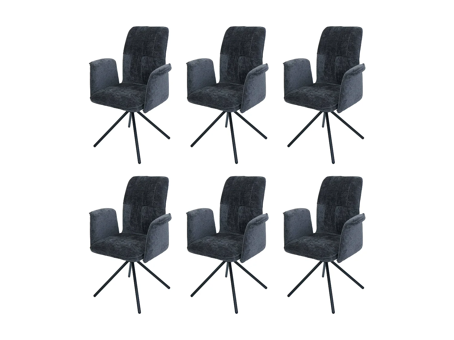Krzesło do jadalni MCW-N99 (zestaw 6 sztuk), ciemnoszary 4154929 - obrazek 1