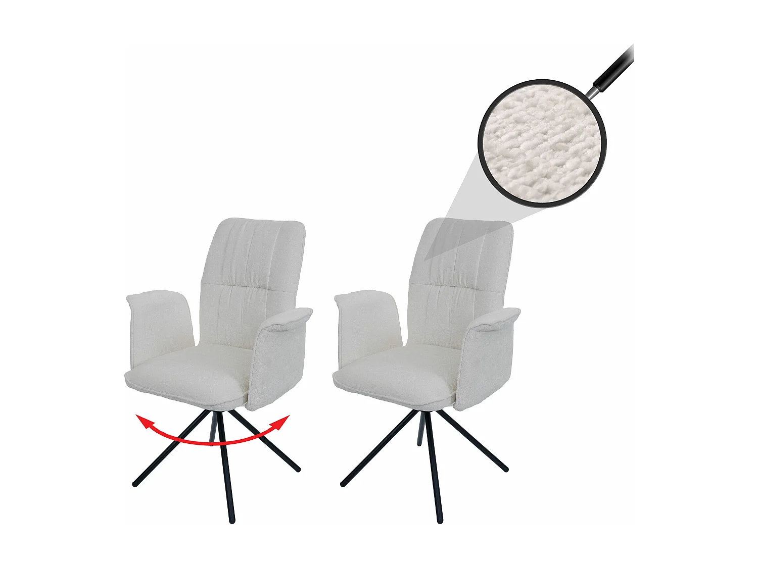Krzesło do jadalni MCW-N99 (zestaw 2 sztuk), kremowy 4154930 - obrazek 1