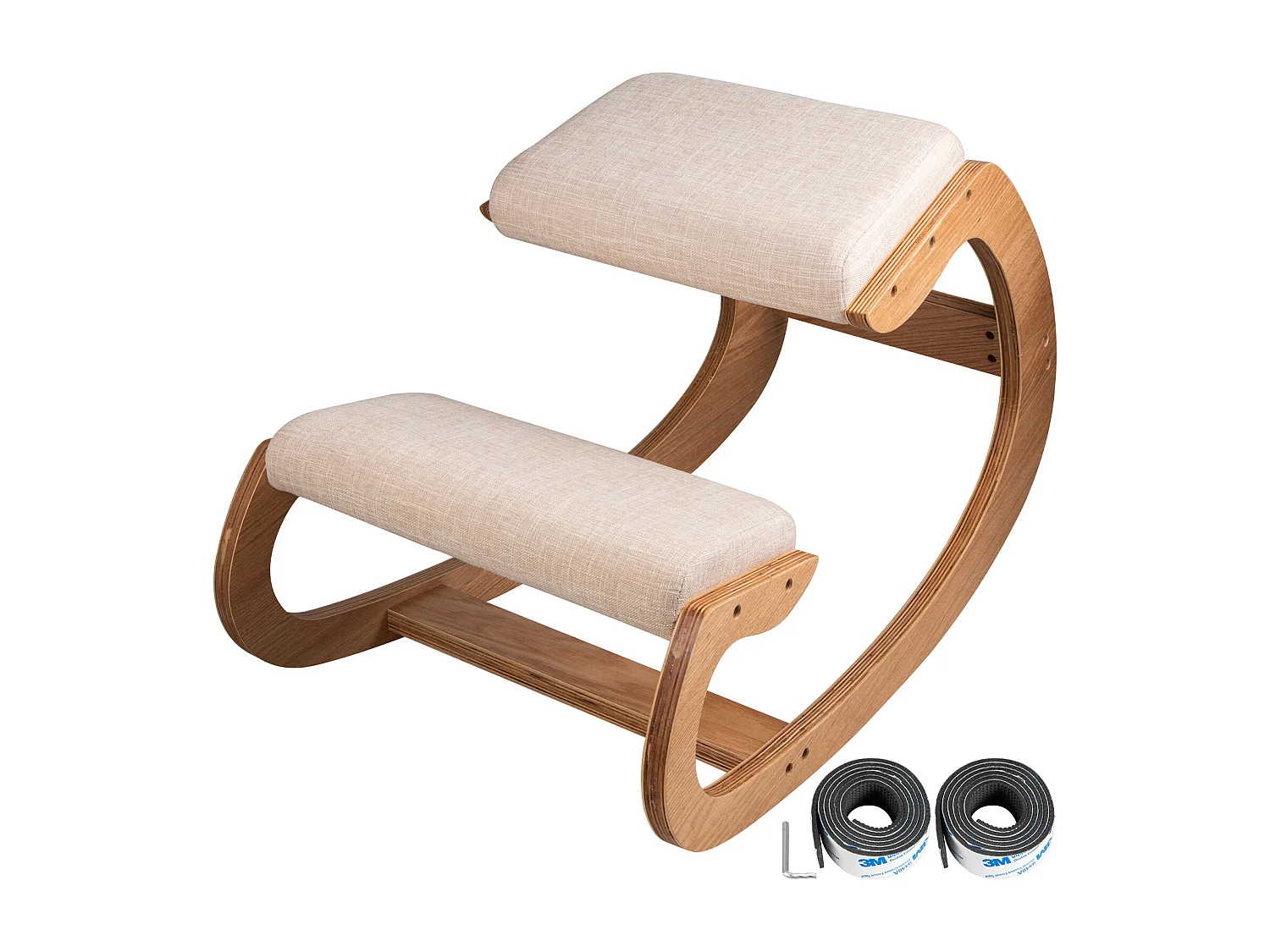 Ergonomiczny Taboret Klęczący, SucceBuy Ergonomiczny Drewniany Taboret Klęczący, Bujany i Korygujący Postawę do Biura i Domu 4156763