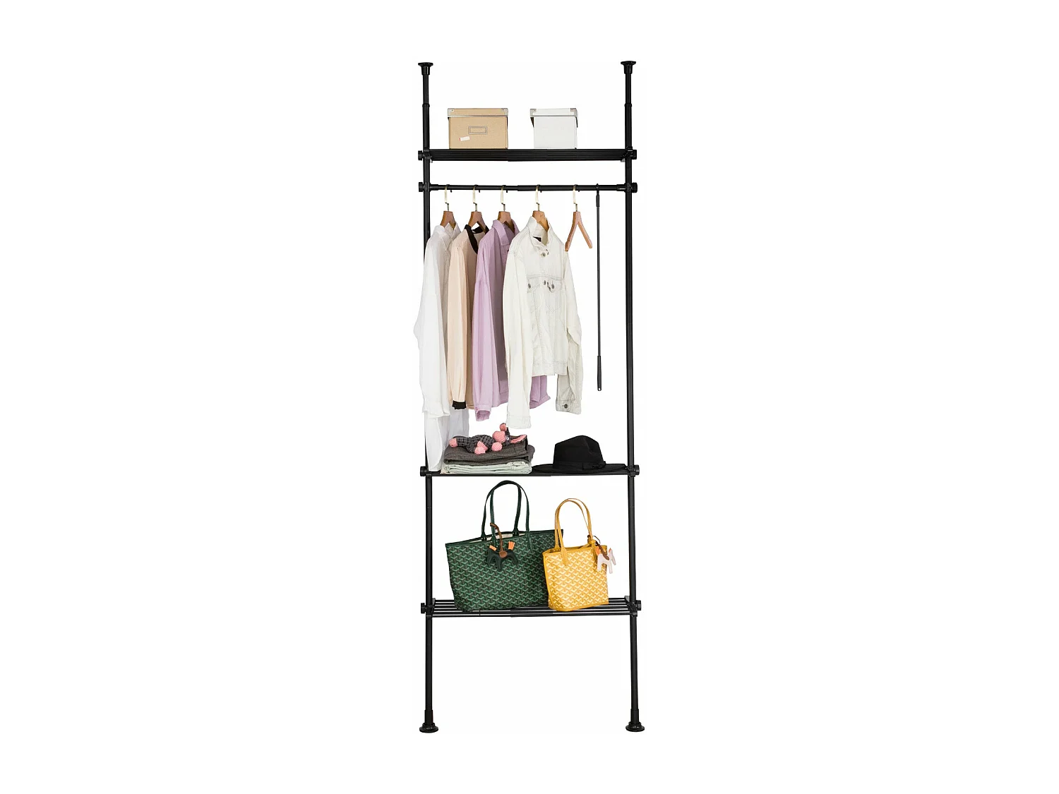 SoBuy Stojak na ubrania z półką Biały 80x27x300cm Funkcjonalny KLS07-W 1219441 - obrazek 1