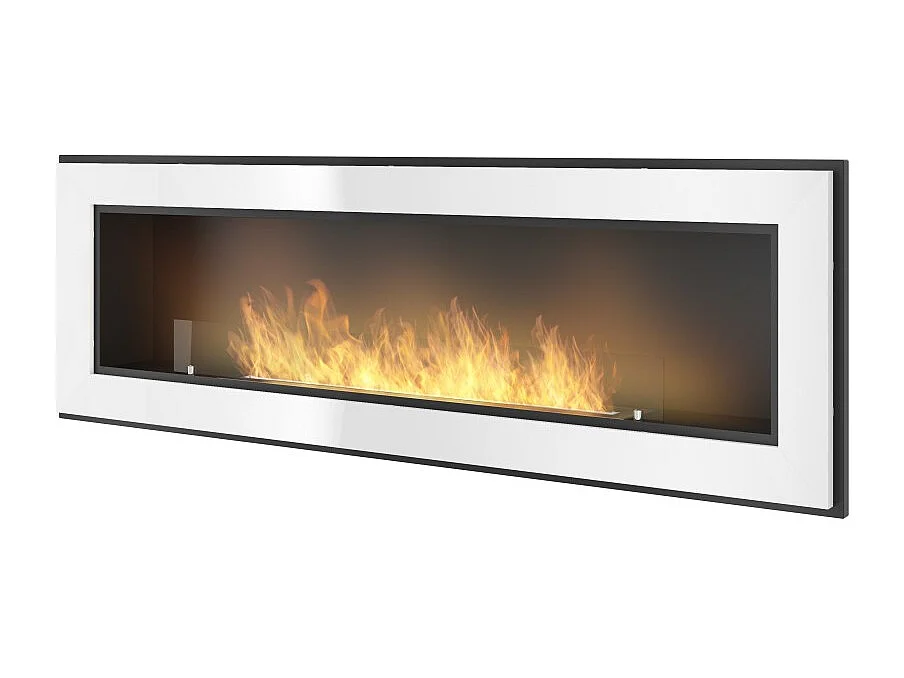 Kominek bioetanolowy SimpleFire Frame 1500 w kolorze białym do zabudowy z szybą 3578819