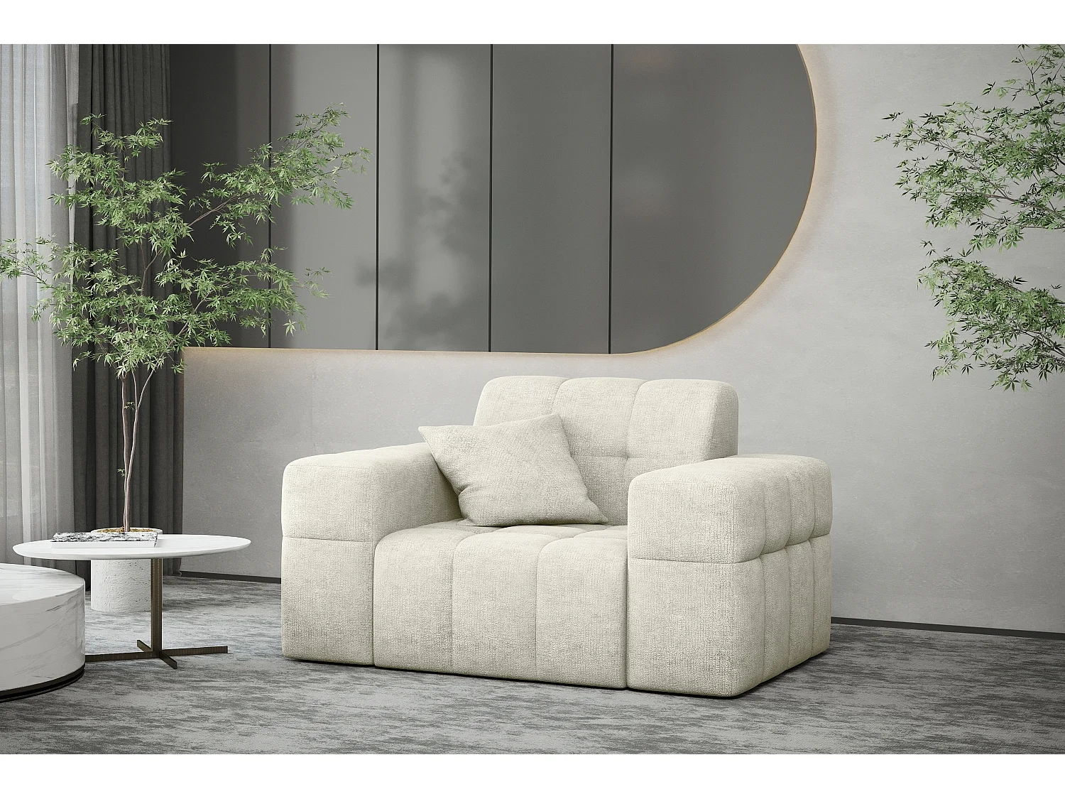 Fotel NIMES, tkanina Perfect Harmony, Kremowy 4166305 - obrazek 1