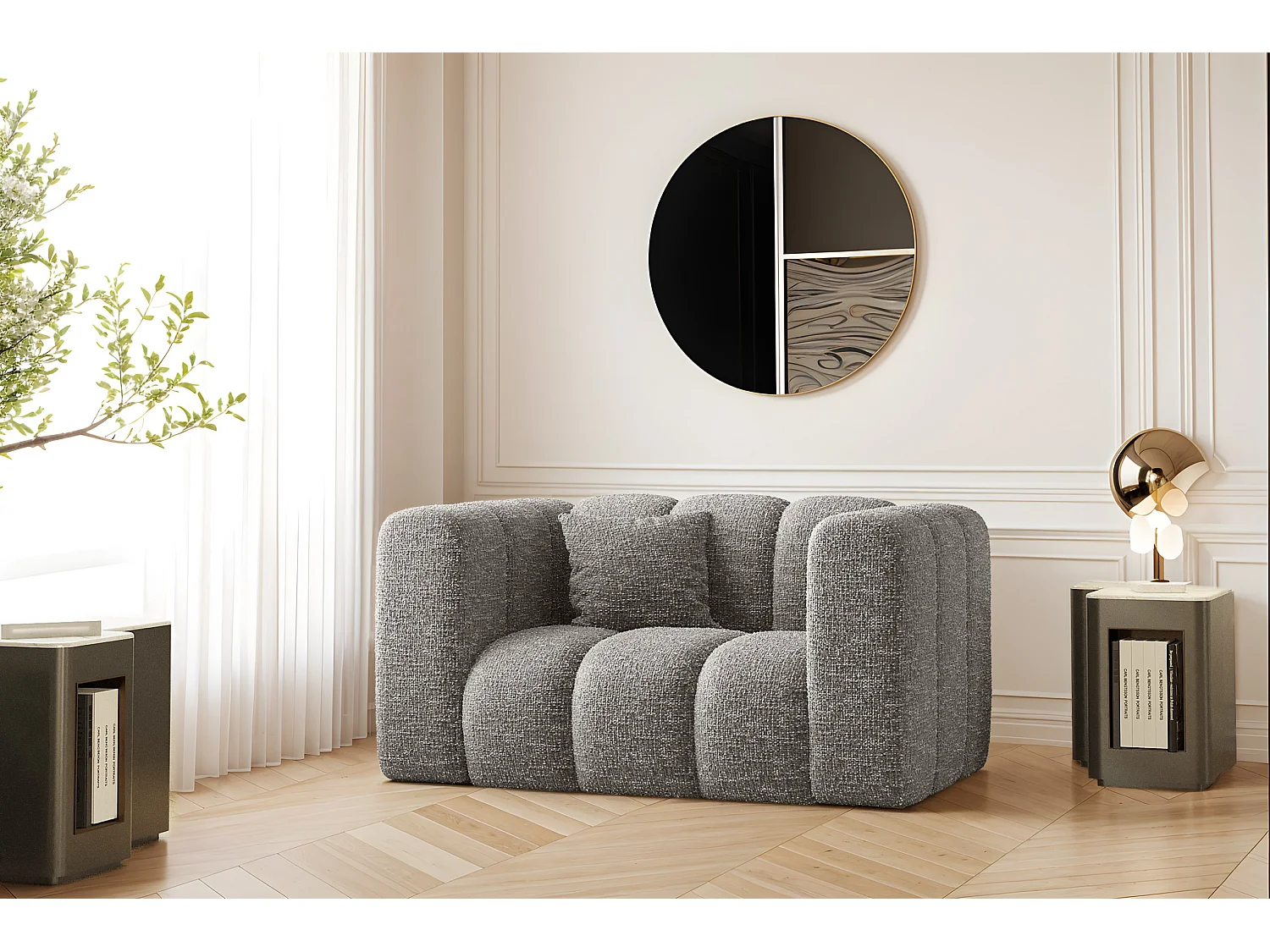 Fotel Grand, tkanina Haga, Szary 4166319 - obrazek 1