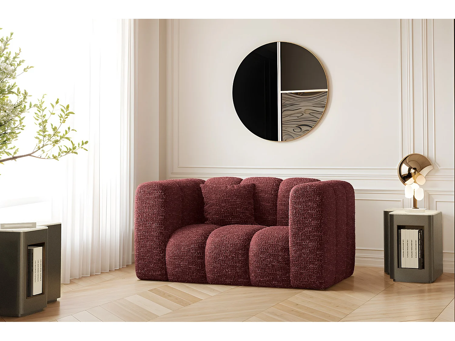 Fotel Grand, tkanina Haga, Bordowy 4166325 - obrazek 1