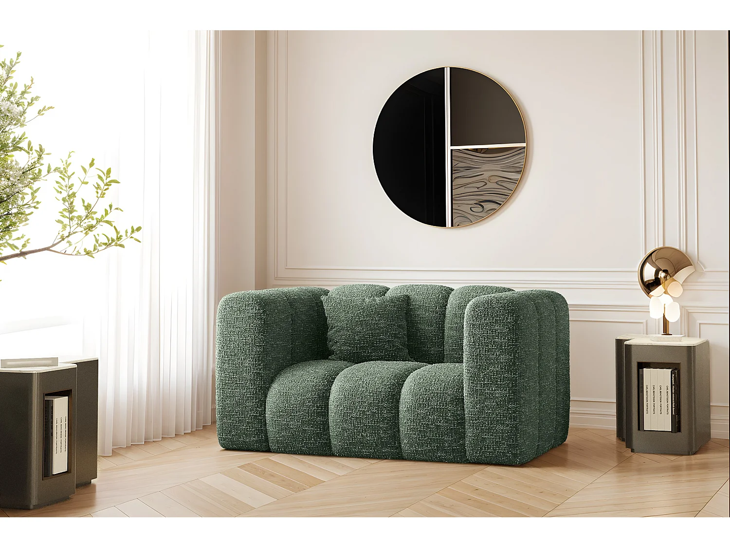 Fotel Grand, tkanina Haga, Zielony 4166327 - obrazek 1
