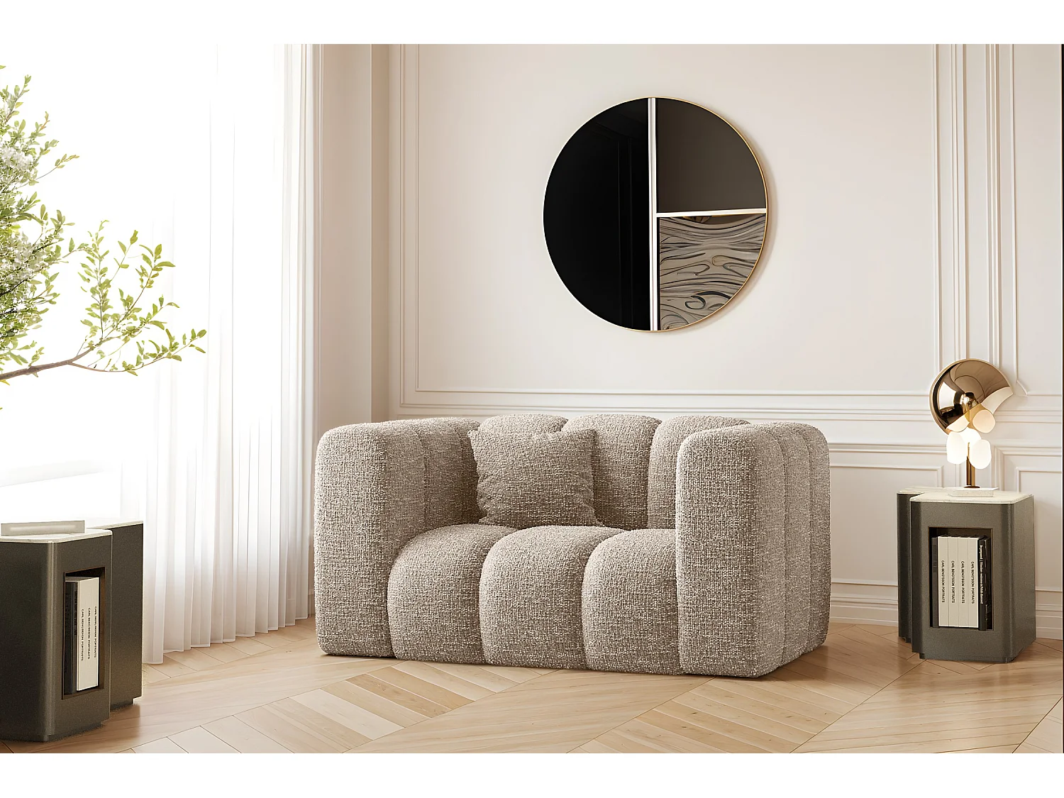 Fotel Grand, tkanina Haga, Beżowy 4166328 - obrazek 1