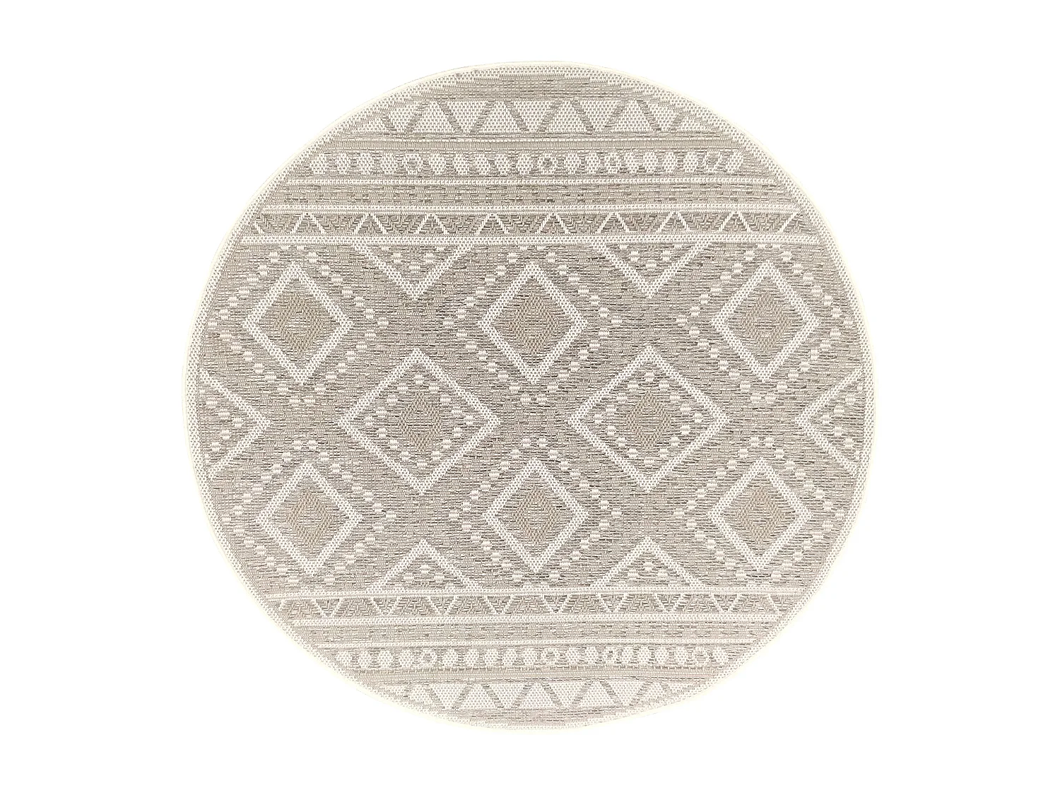 Dywan Zewnętrzny Wnętrze nowoczesny design - Beige - 160 cm Okrągły - CALGARY 4081141 - obrazek 1