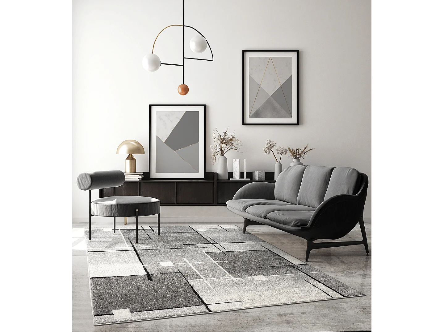 Dywan Pearl Nowoczesny Salon Krótki stos, Szary, 140 x 200 cm 4129374 - obrazek 1