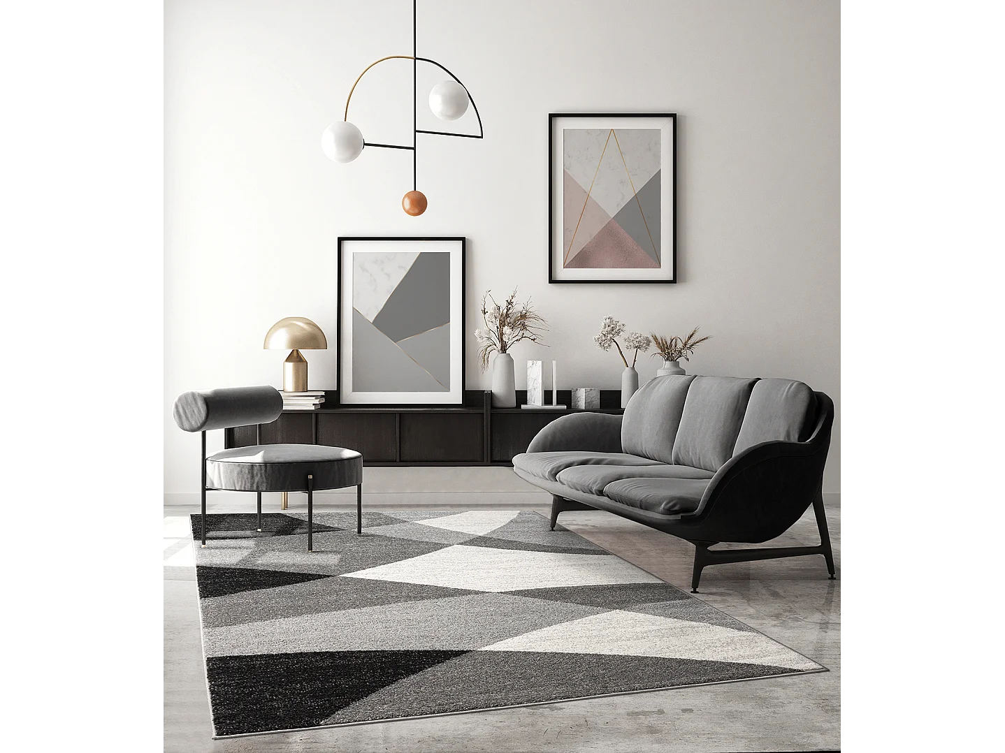 Dywan Pearl Nowoczesny Salon Krój konturowy, Szary, 140 x 200 cm 4129378 - obrazek 1