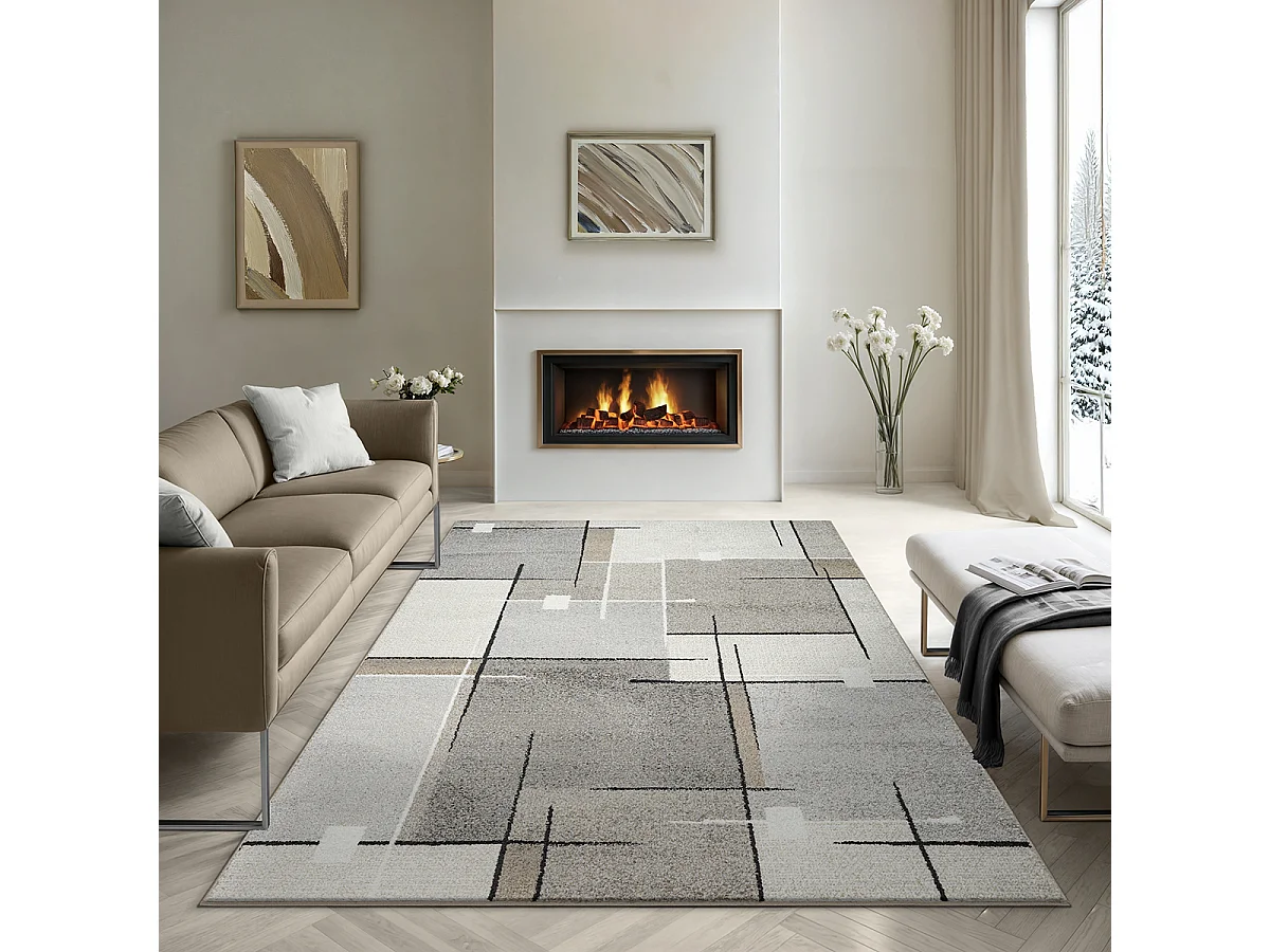 Dywan Pearl Nowoczesny Salon Krótki stos, Beżowy, 160 x 220 cm 4129381 - obrazek 1