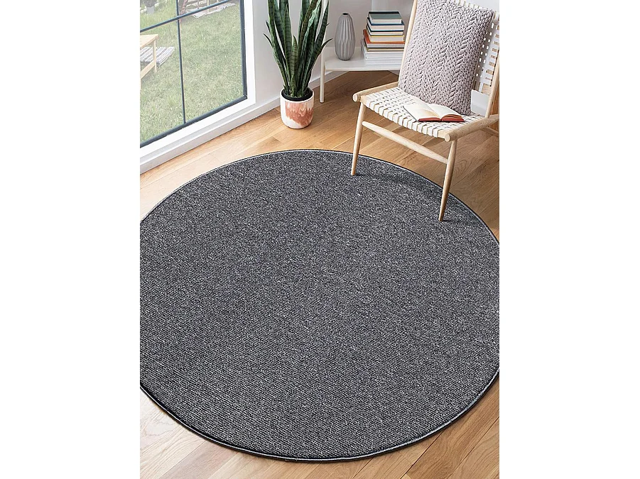 Dywan Natal nowoczesny uni, odporny na zabrudzenia, Antracyt, 80 cm okrągły 4215100 - obrazek 1