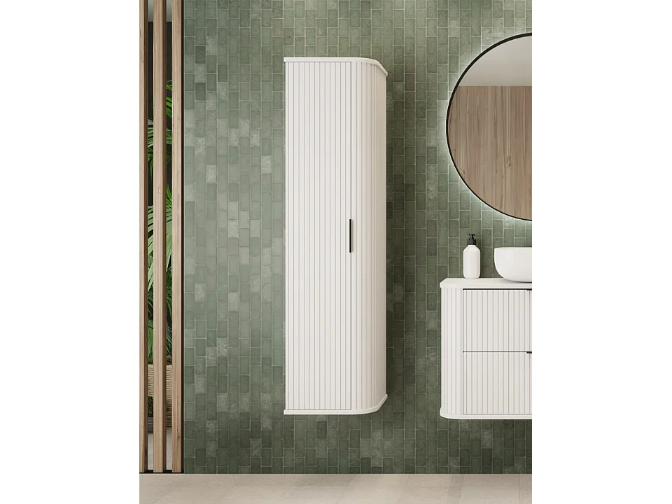 ELEGANCE Szafka wisząca słupek łazienkowy ryfle 31,5 x 35,5 x 139 biały 4253160 - obrazek 1