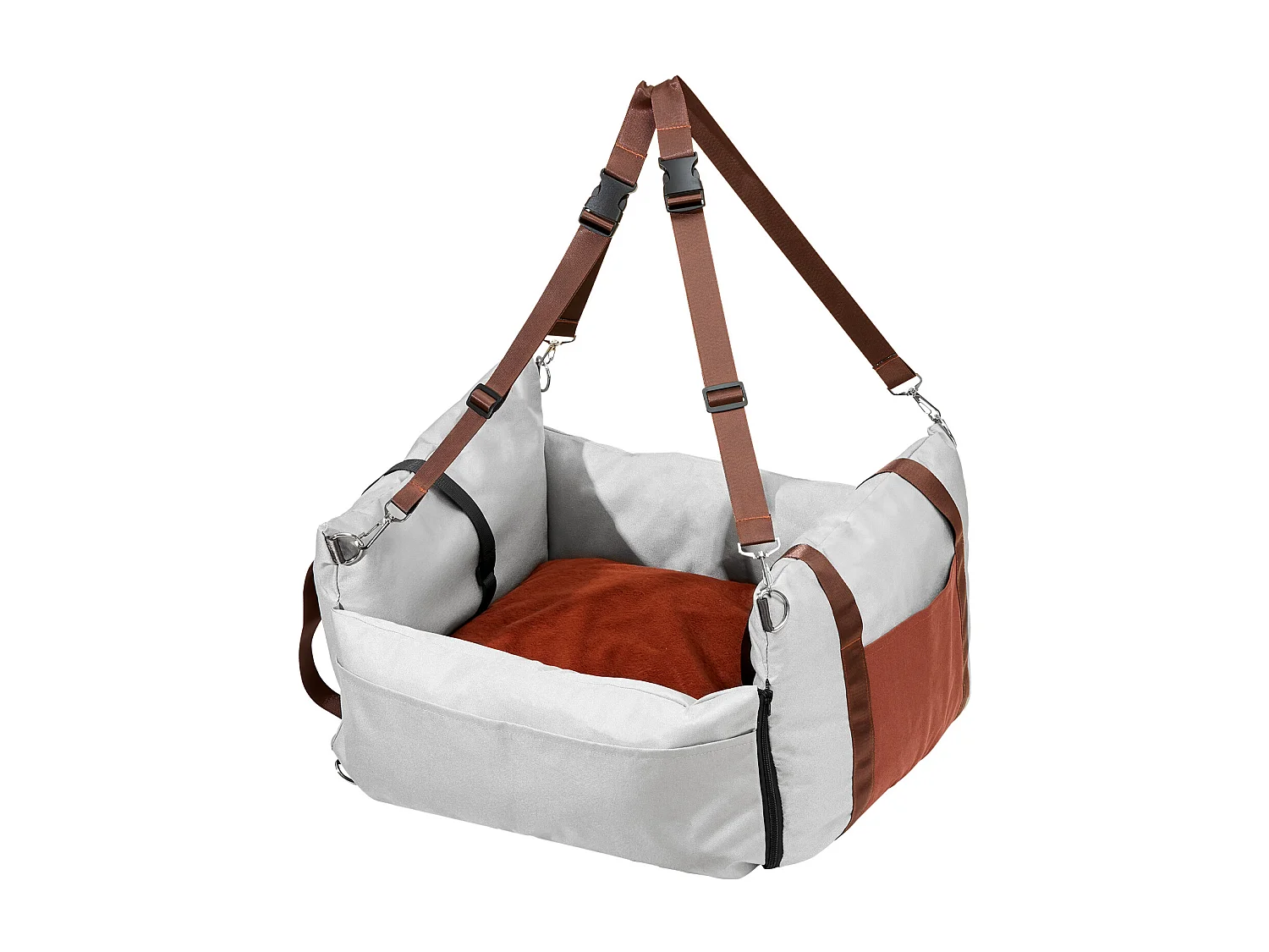 Fotelik Samochodowy Booster SucceBuy, Dla Małych Psów (do 11 kg), Kolor Szary 4299258