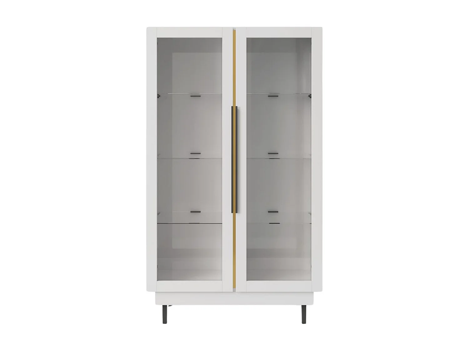 Elegancka biała witryna Dancan ARTEMISA ze złotymi dodatkami / szer. 100 cm 4323449 - obrazek 1