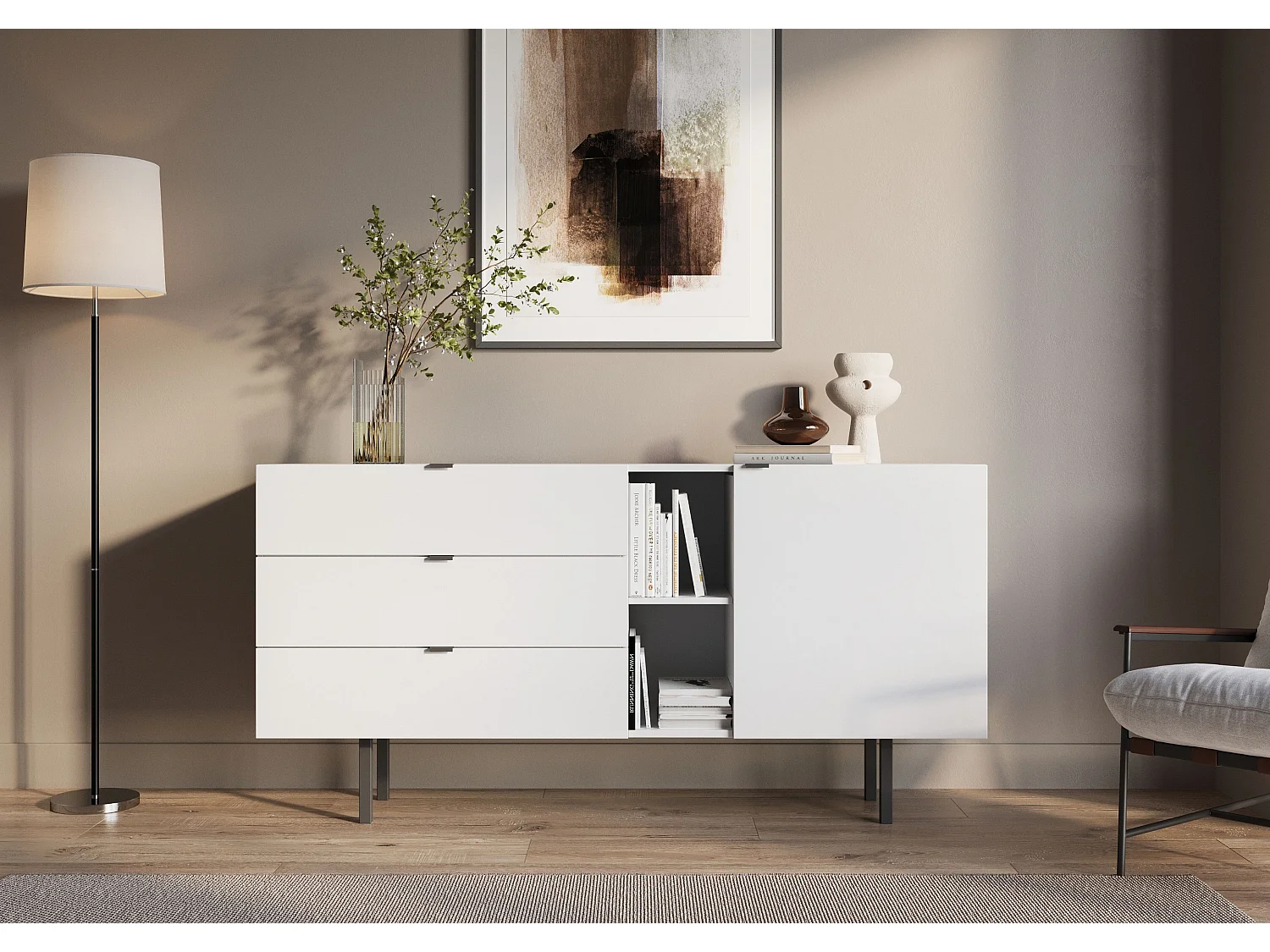 Biała komoda z szufladami Skandica MYWAY / szer. 160 cm 4333716 - obrazek 1