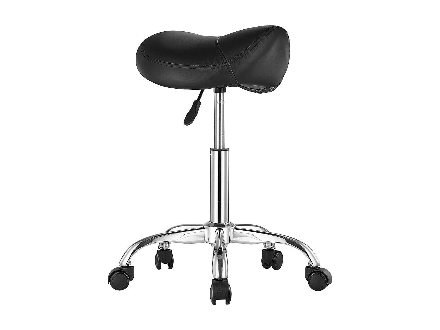 Ergonomiczny Taboret Siodłowy, SucceBuy Regulowany, Skórzany, Rollowany Taboret Siodłowy w Kolorze Czarnym 4169187 - obrazek 1