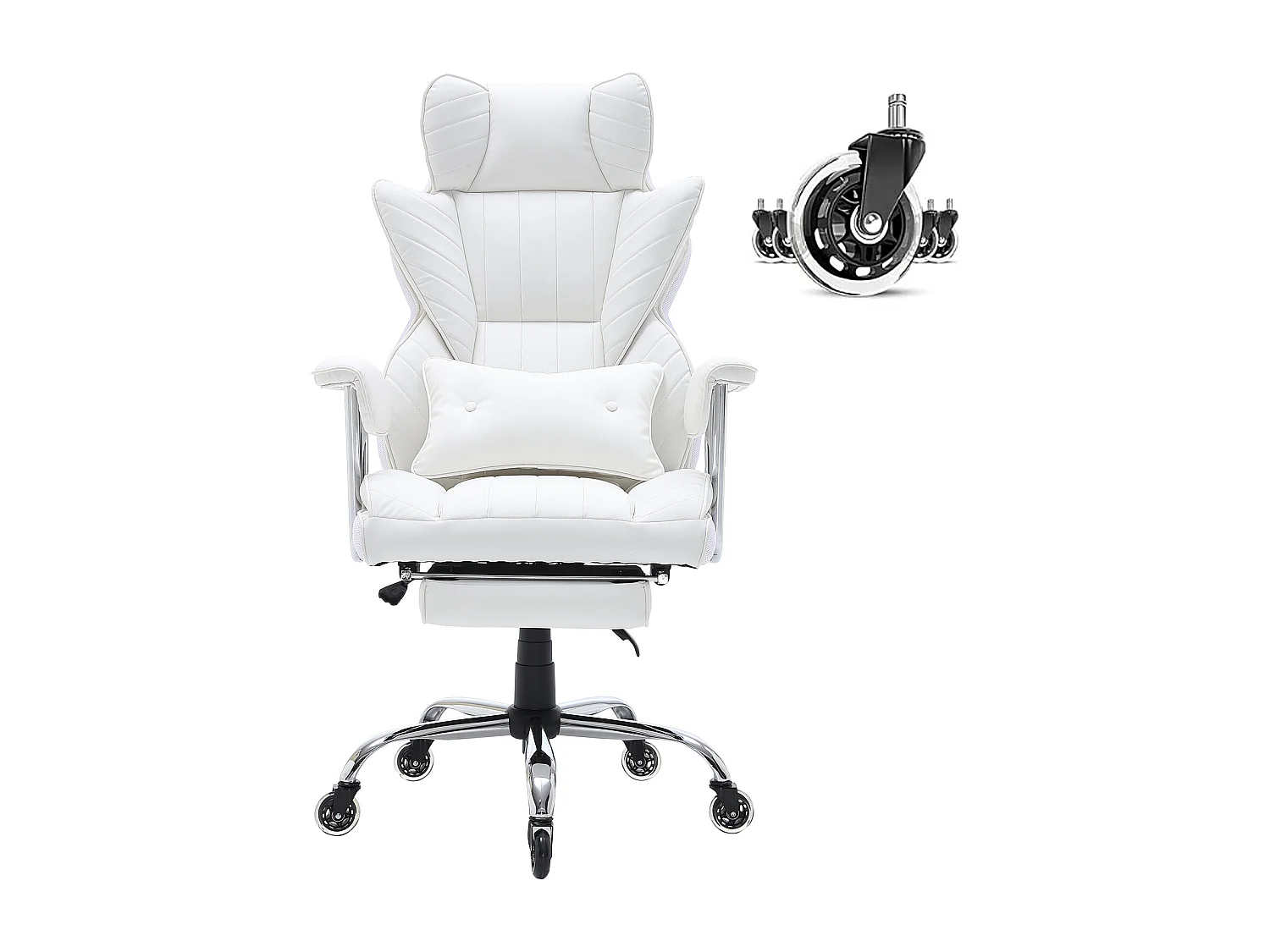Fotel Biurowy, SucceBuy Executive Office Chair, Fotel Rozkładany z Podnóżkiem, Kołysanie 90-120° 4136533 - obrazek 1