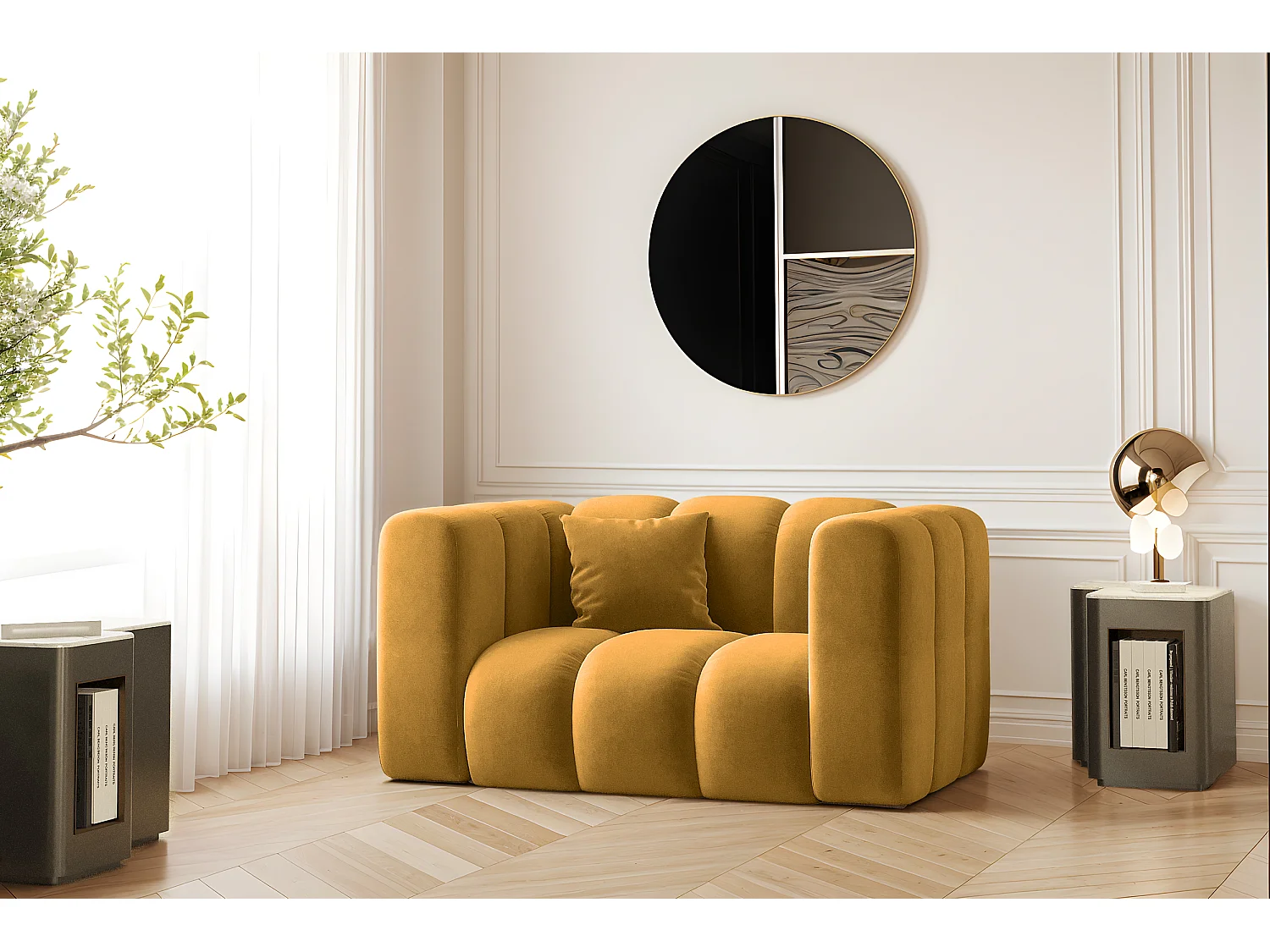 Fotel Grand, tkanina Salvador, Żółty 4166311 - obrazek 1