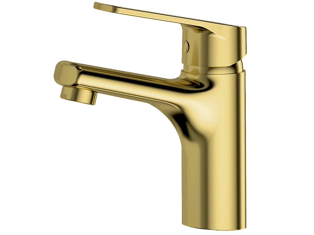 Full bateria umywalkowa niskie szczotkowane złoto - Essebagno 4575745 - obrazek 1