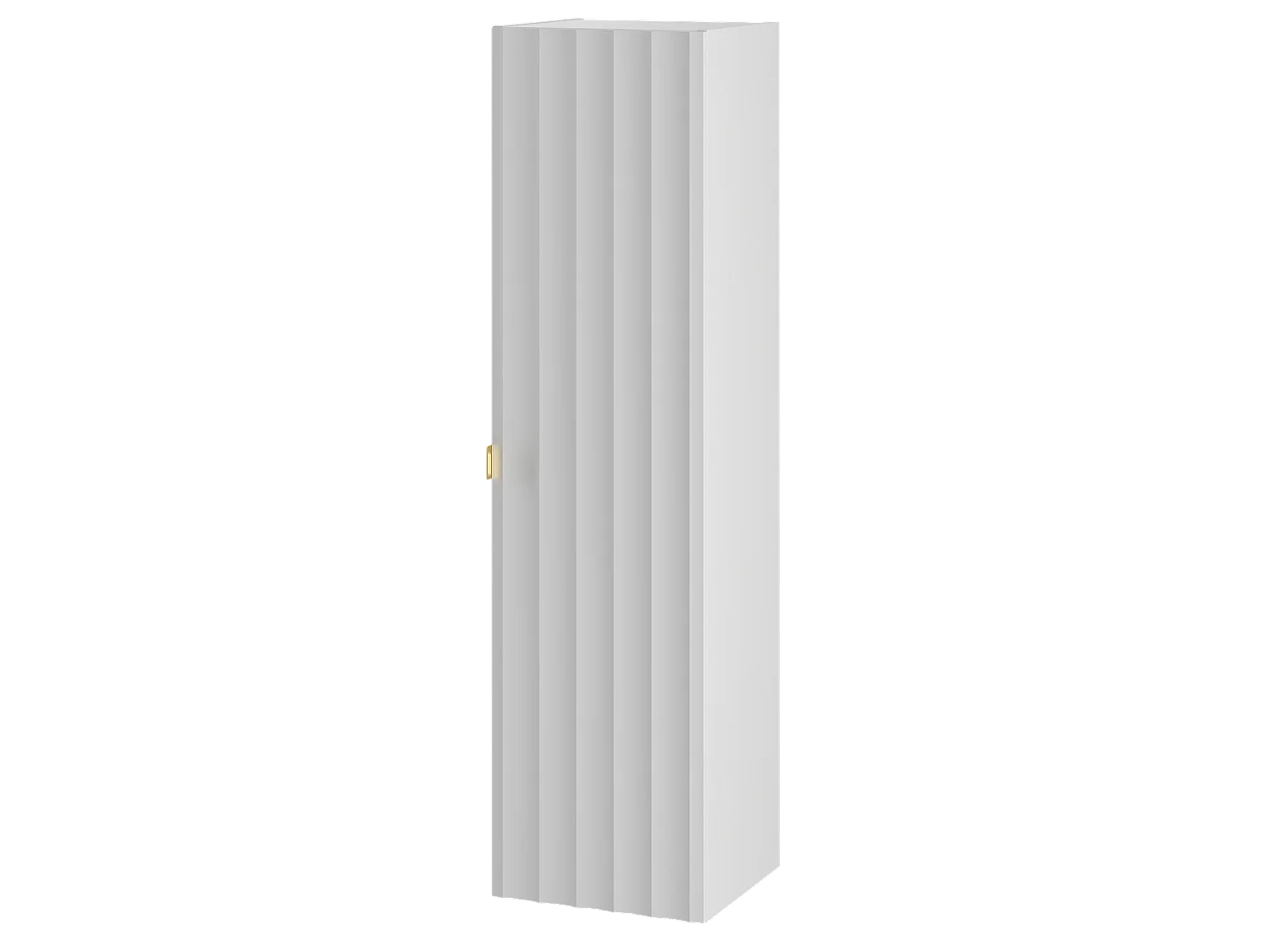 Biała Szafka Łazienkowa Słupek Wysoki Ryflowane Fronty Arcos 4580072 - obrazek 1