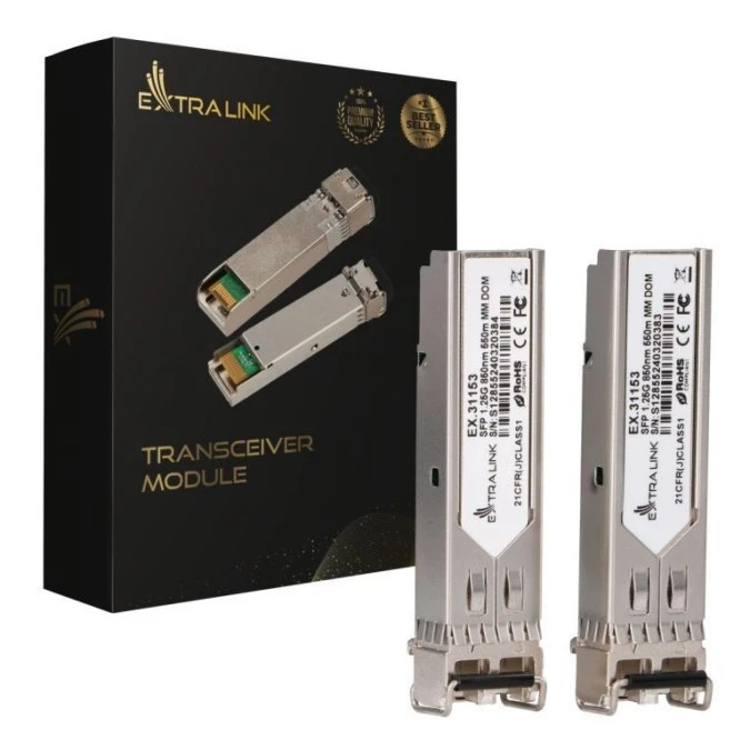 Moduł SFP 1,25Gbps, LC/UPC, 850nm, 550m, multi mode, DOM Extralink SFP 1.25G 2‑pack