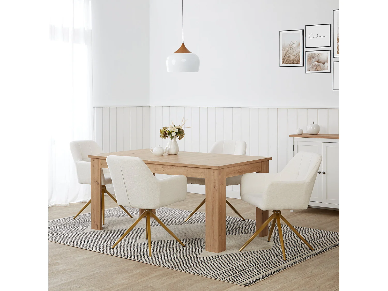 Krzesło jadalniane 56x86x60 cm beżowe 4627452 - obrazek 1