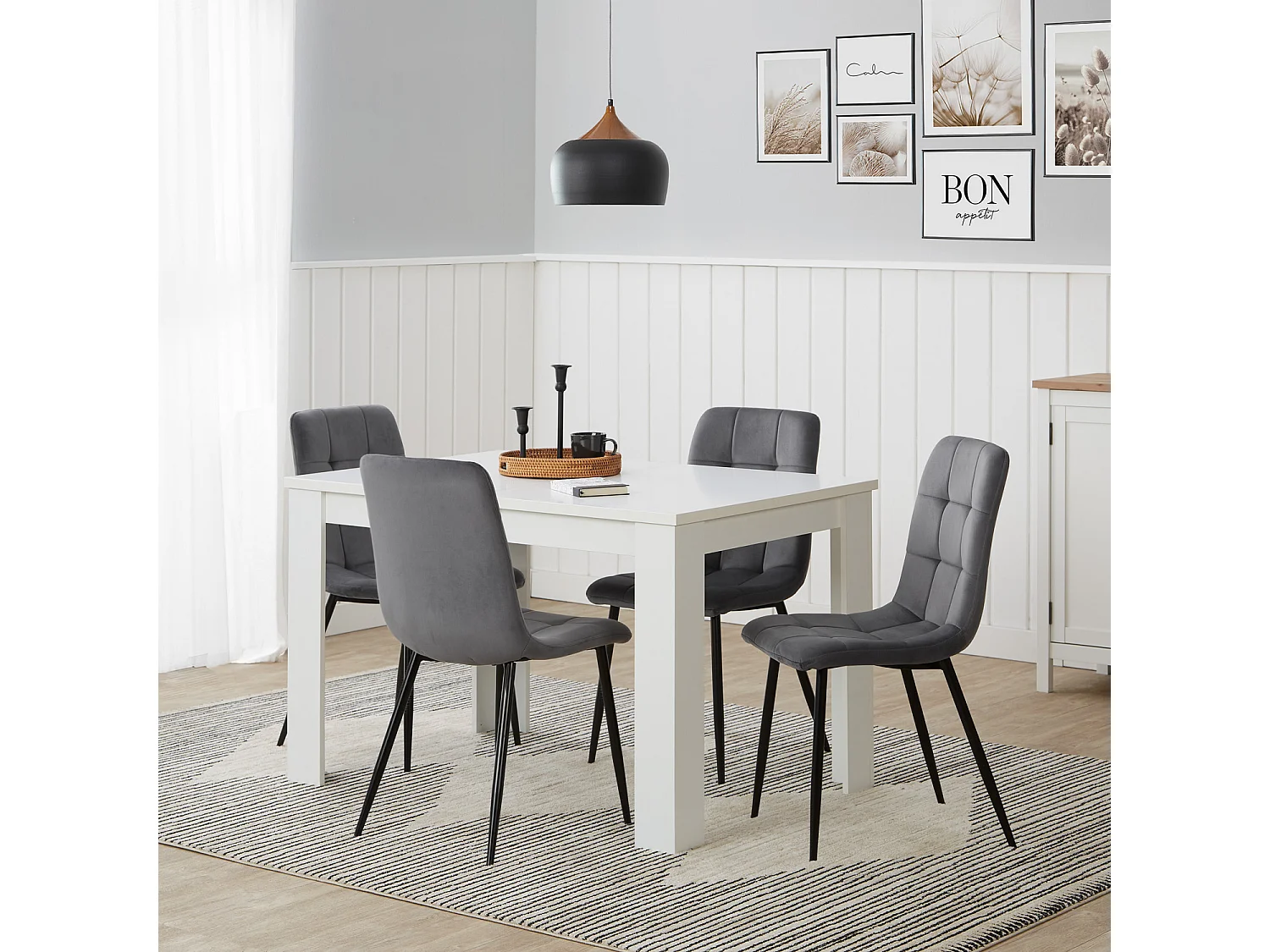 Krzesło jadalniane 43,5x88x50 cm szare Eames 4627481 - obrazek 1
