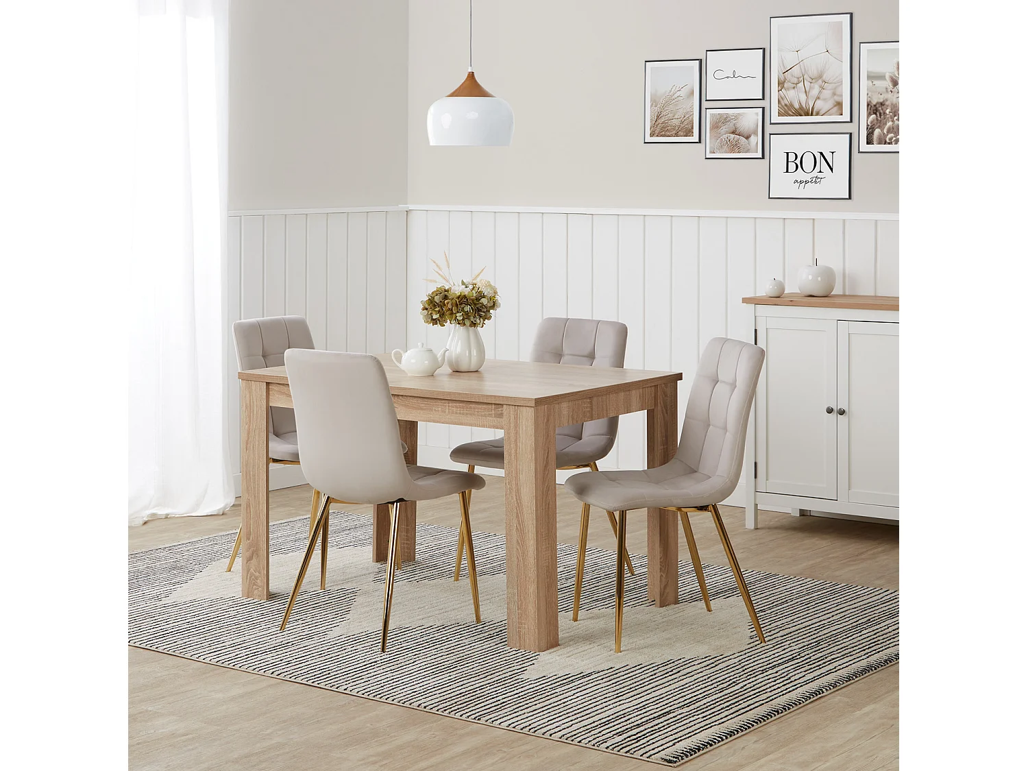 Krzesło jadalniane 43,5x88x50 cm Beżowe Eames 4627482 - obrazek 1