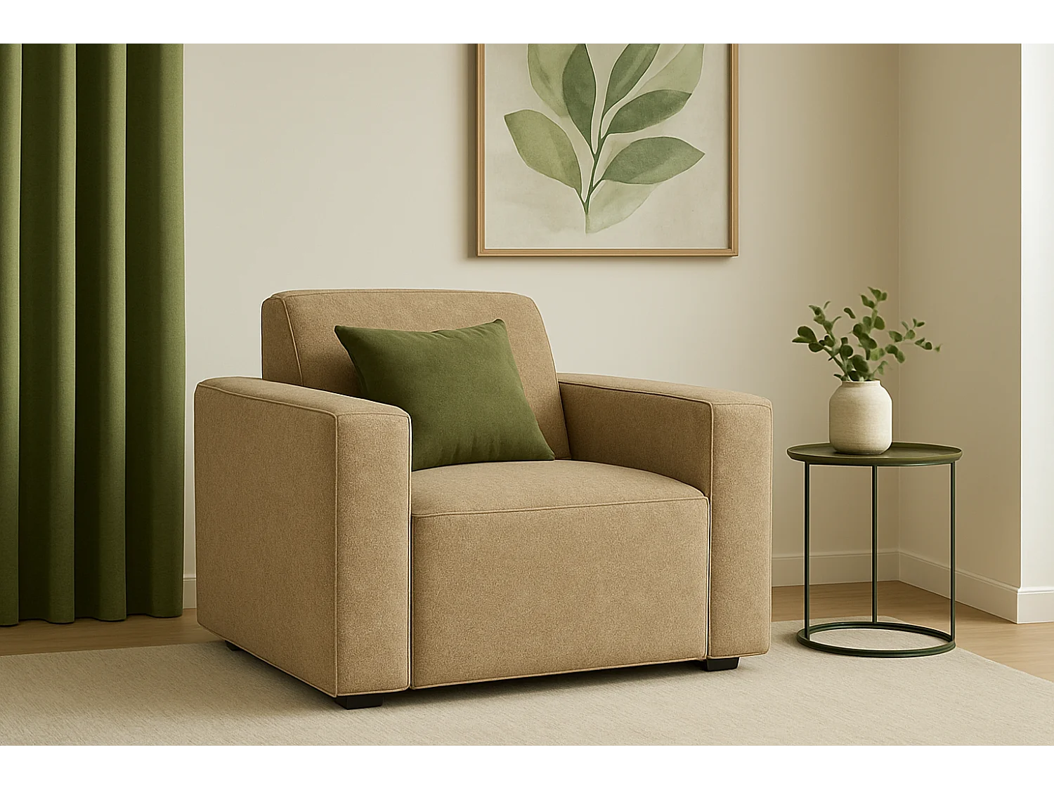 Fotel modułowy Cursal – 124 x 102 x 70 cm,jasny brąz Raven 34, nowoczesny design 4630332 - obrazek 1