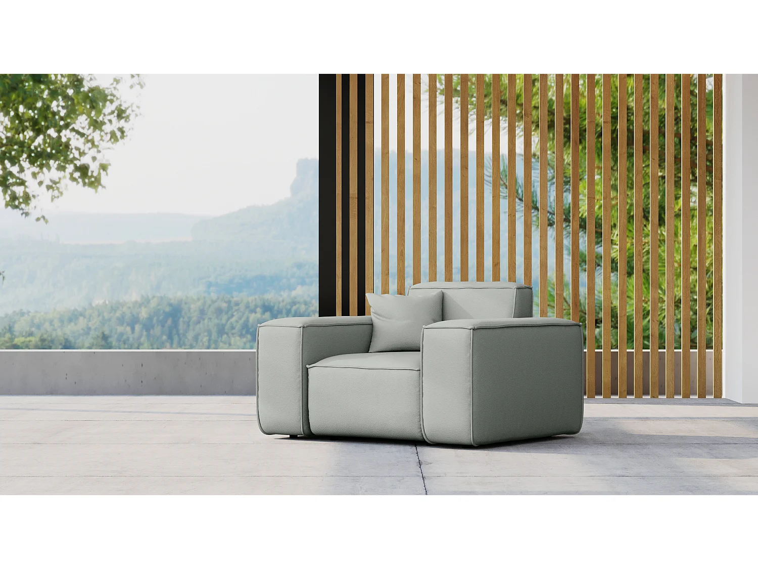Fotel ogrodowy MALIBU, tkanina Odyssey, Jasnoszary 4641836 - obrazek 1