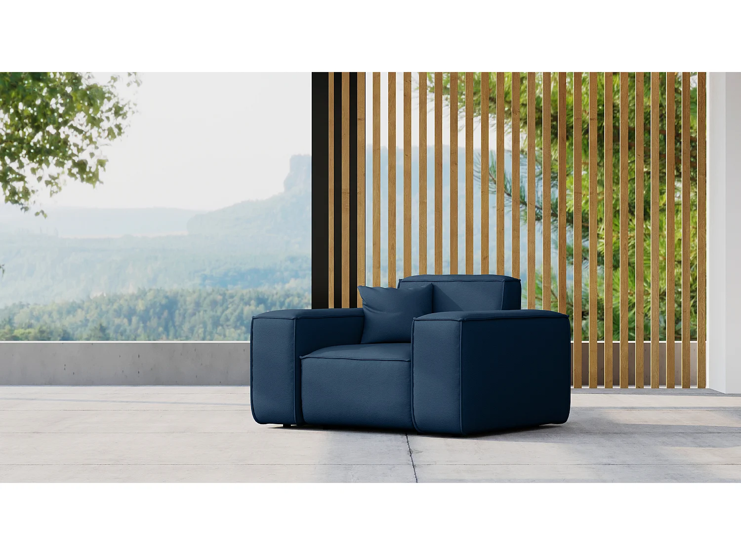 Fotel ogrodowy MALIBU, tkanina Odyssey, Granatowy 4641835 - obrazek 1