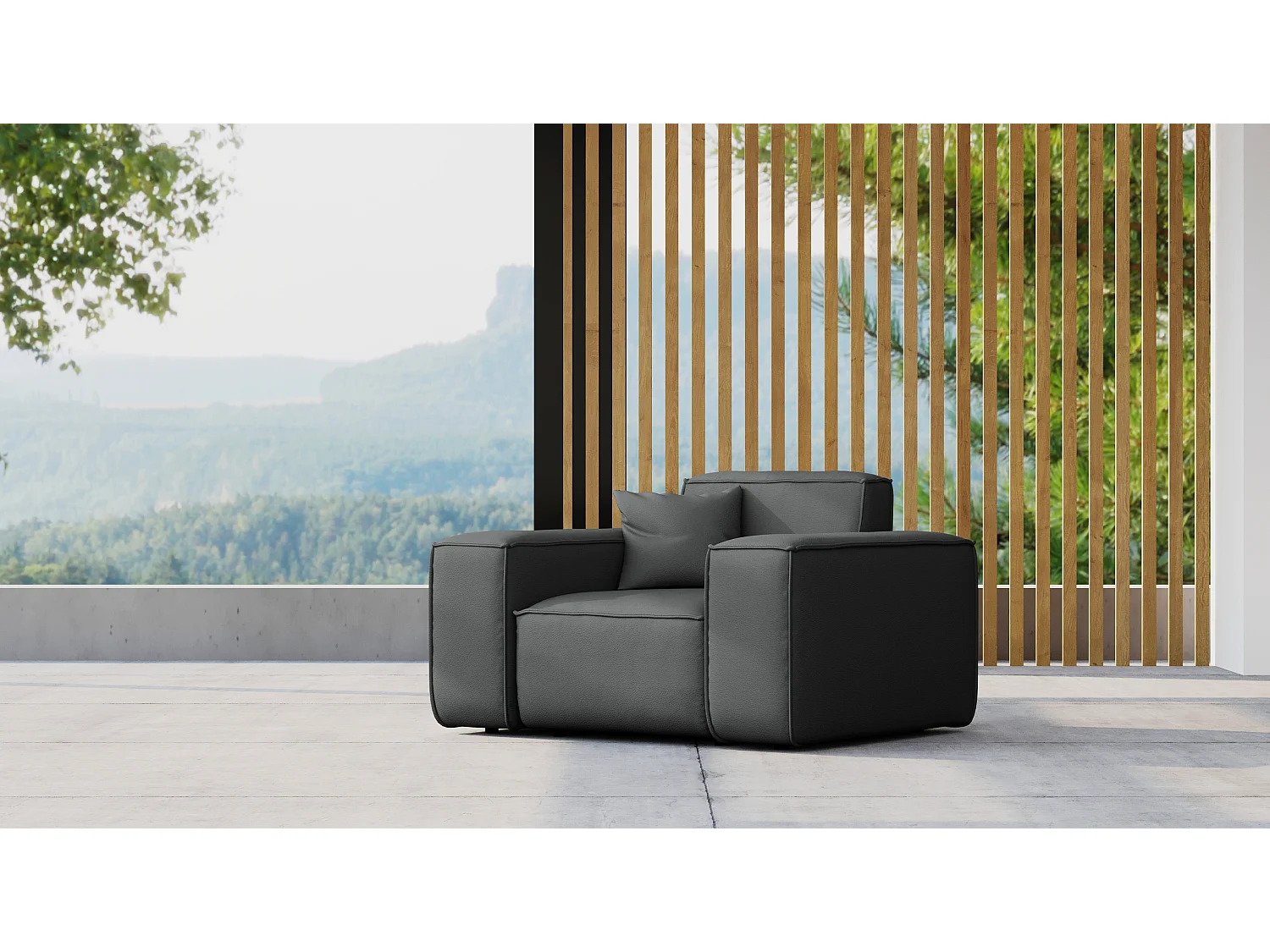 Fotel ogrodowy MALIBU, tkanina Odyssey, Antracytowy 4641838 - obrazek 1