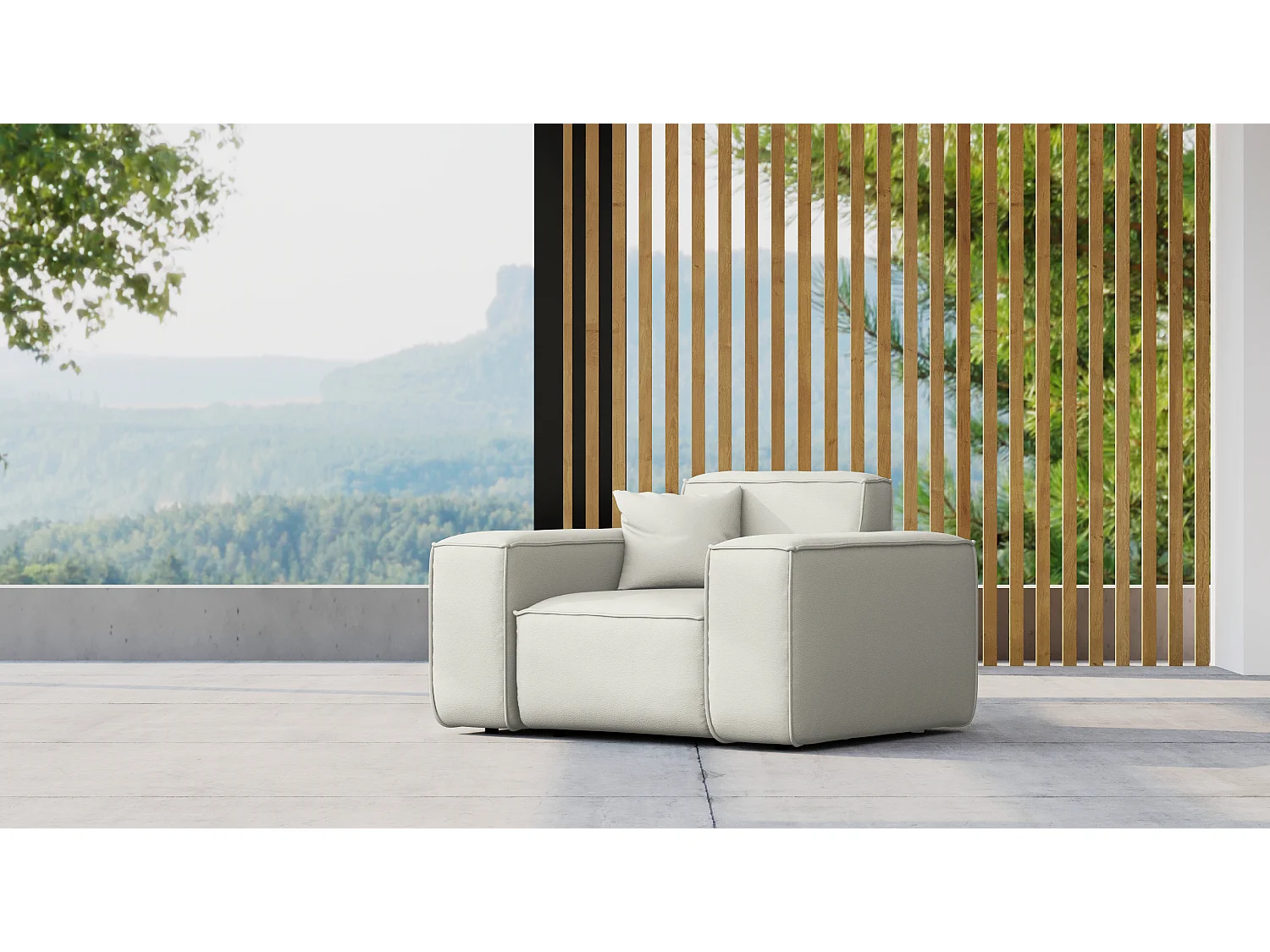 Fotel ogrodowy MALIBU, tkanina Odyssey, Kremowy 4641839 - obrazek 1