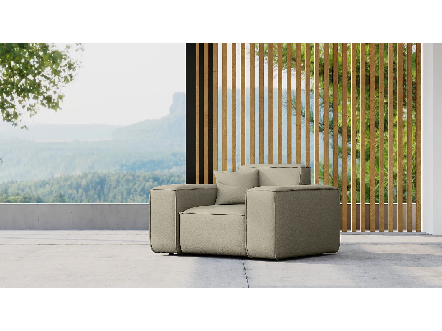 Fotel ogrodowy MALIBU, tkanina Odyssey, Ciemnobeżowy 4641846 - obrazek 1
